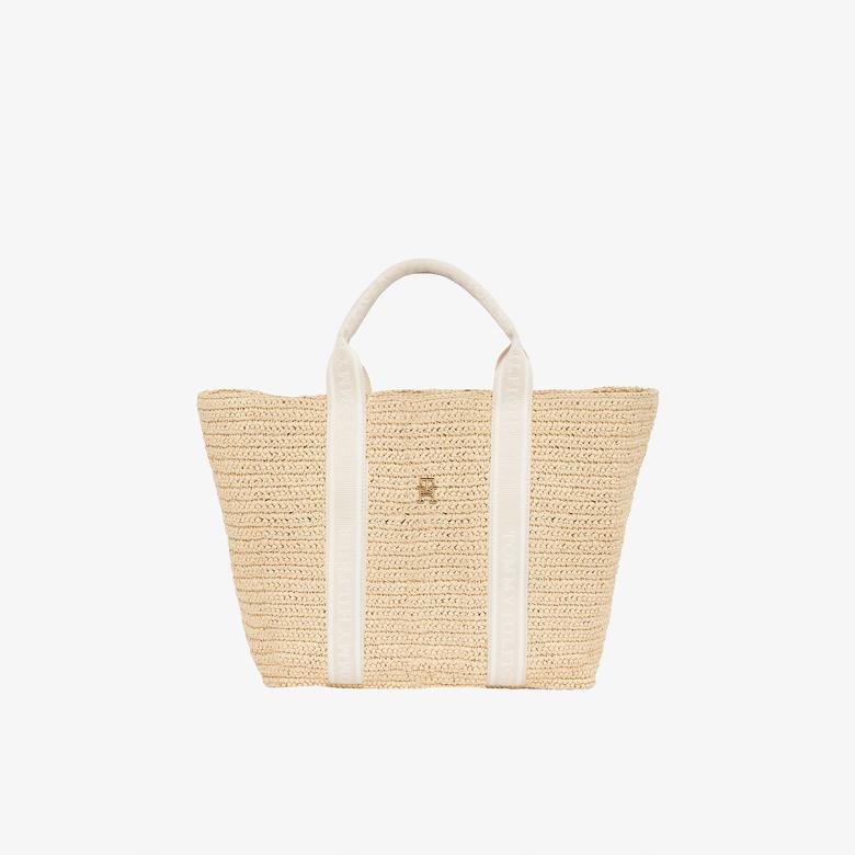 Tommy Hilfiger Spring Logo Kadın Bej El Çantası