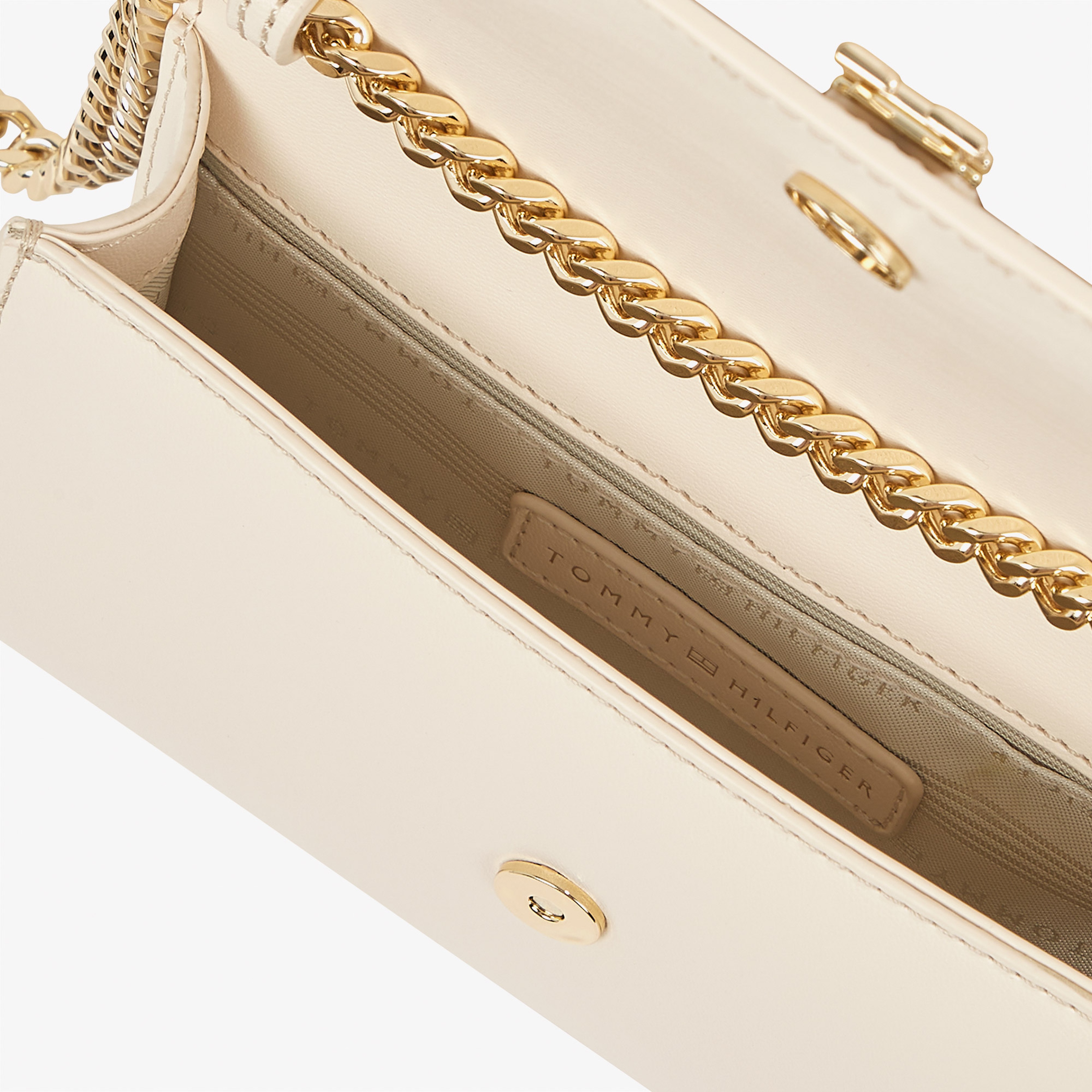 Tommy Hilfiger Heritage Mini Crossover Chain Kadın Bej El Çantası