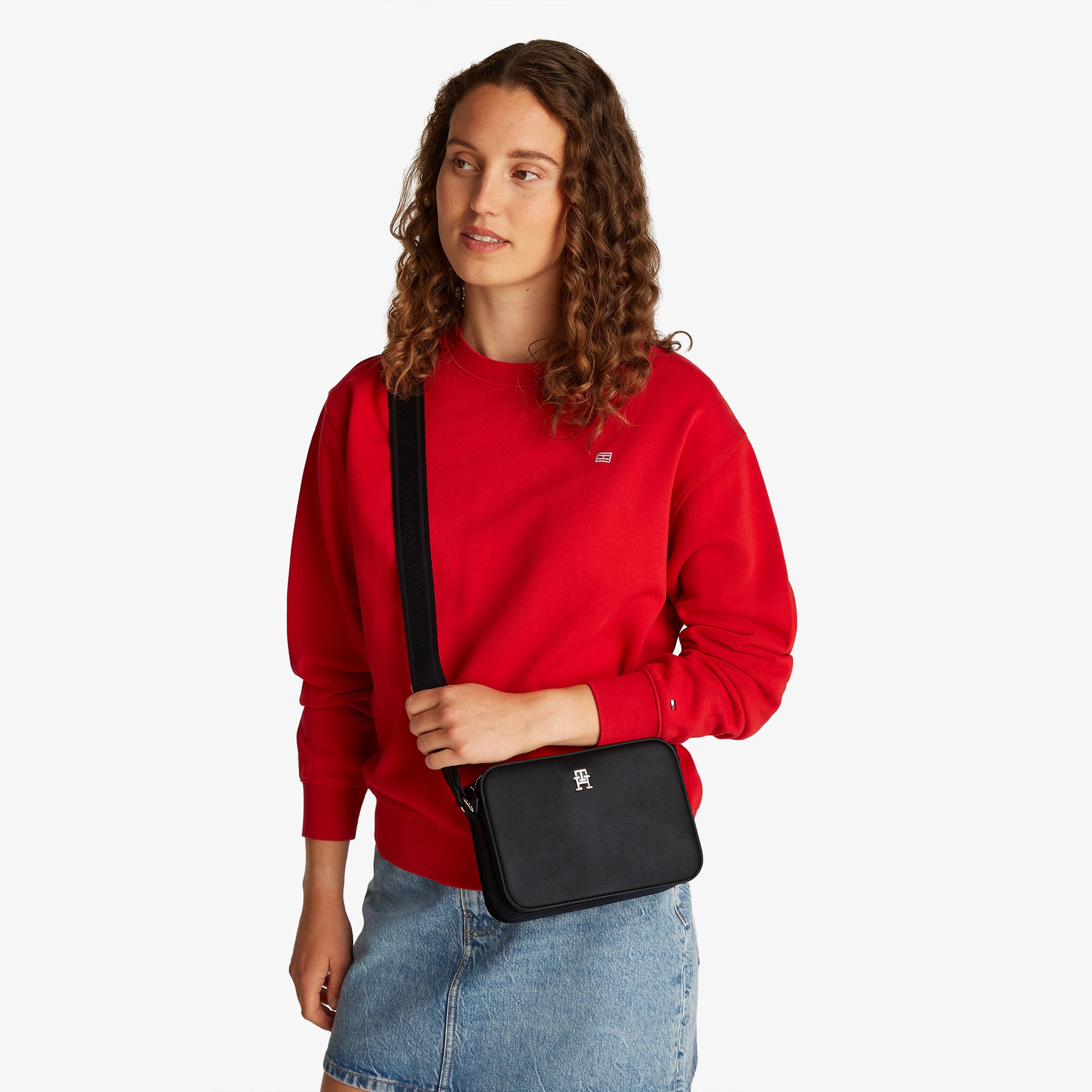 Tommy Hilfiger Logotape Kadın Siyah El Çantası