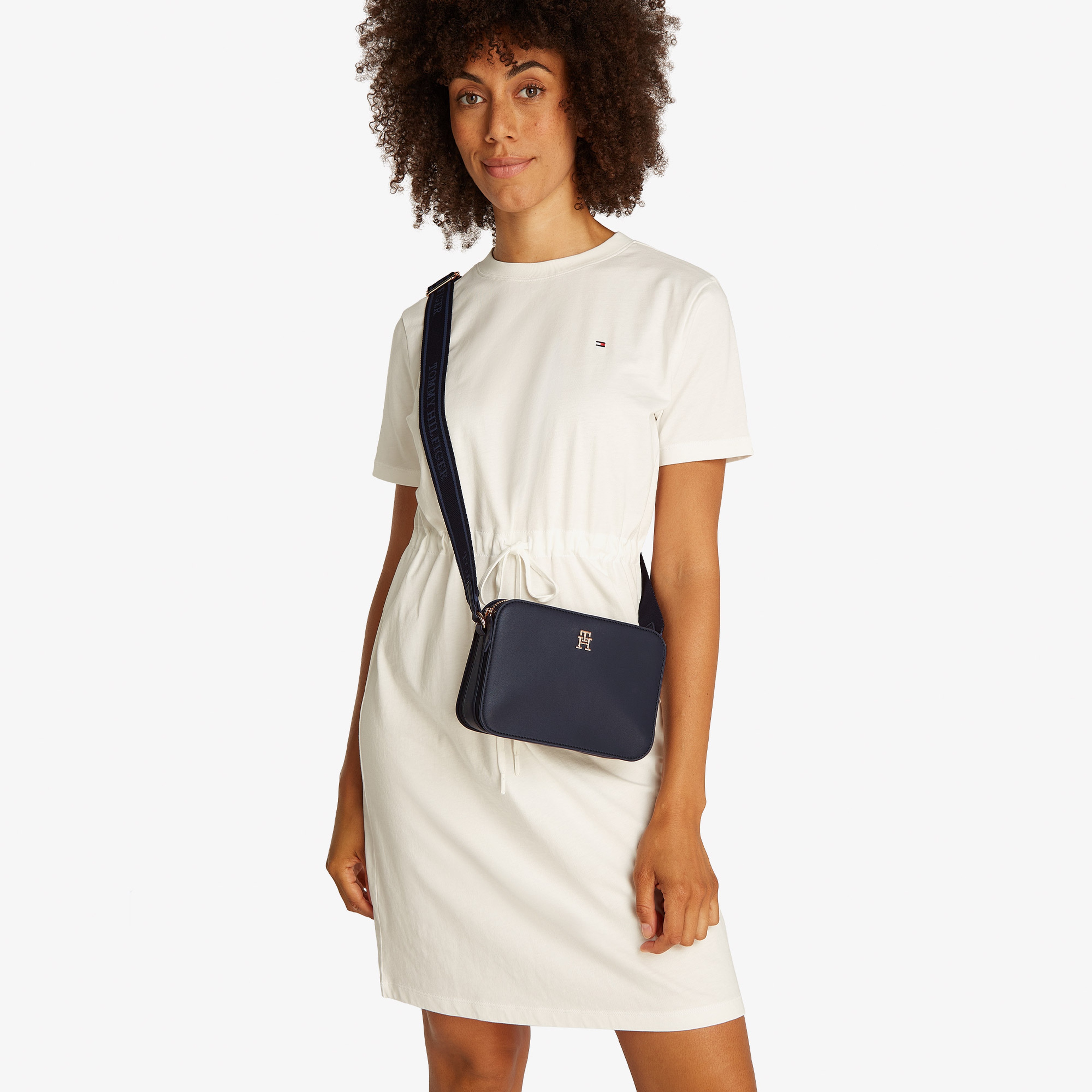 Tommy Hilfiger Logotape Kadın Lacivert El Çantası