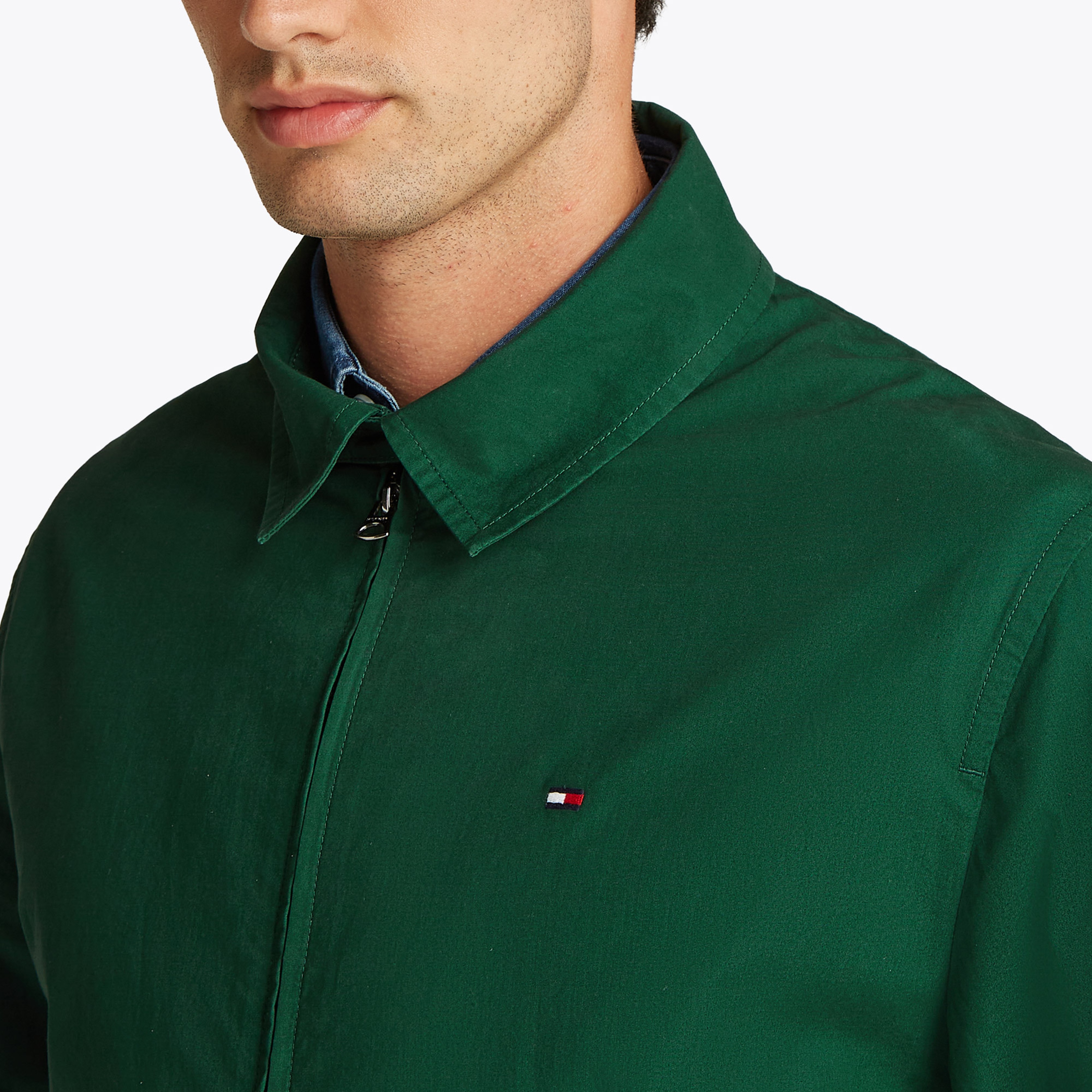 Tommy Hilfiger Lightweight Cotton Ivy Erkek Yeşil Ceket