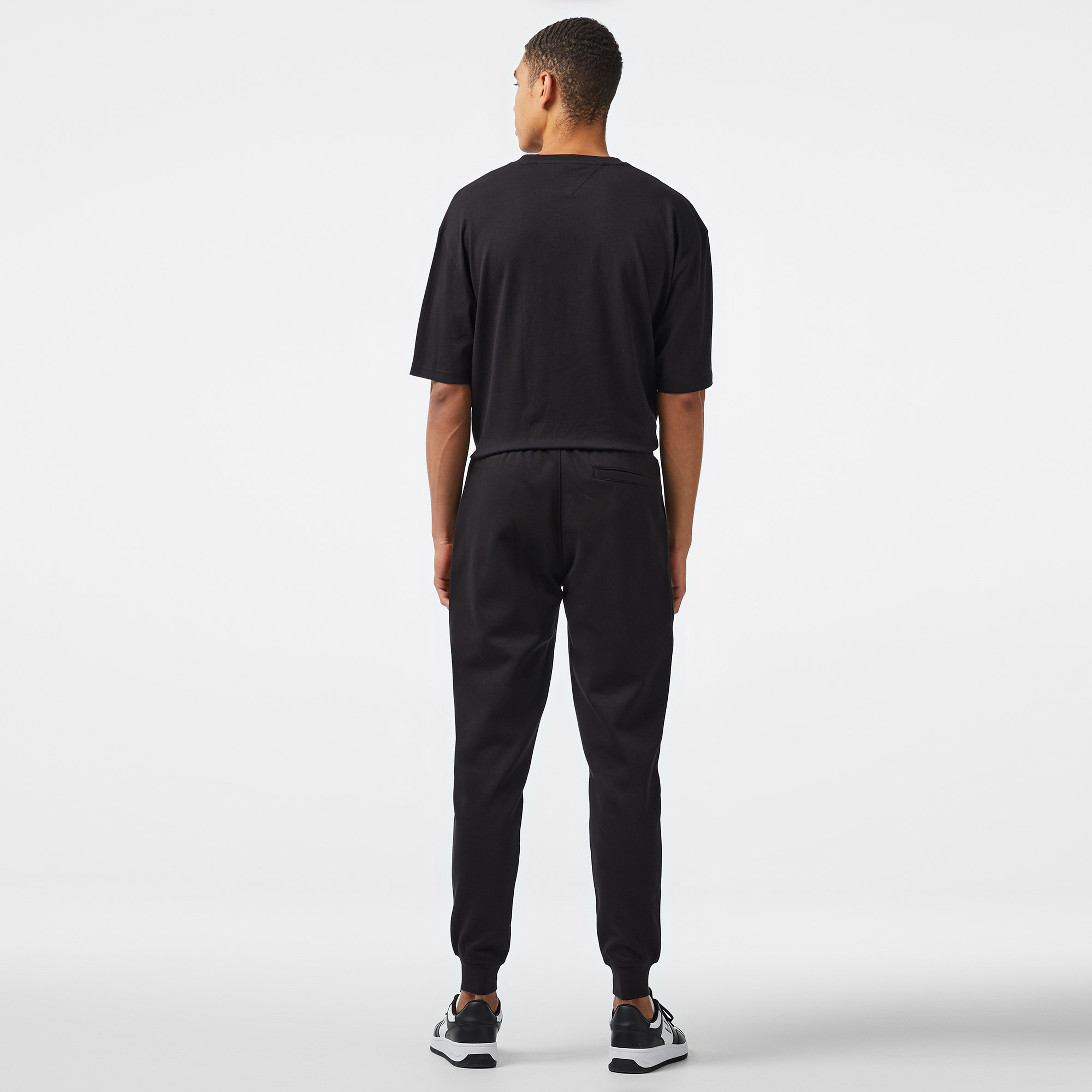 Tommy Hilfiger Flag Logo Erkek Siyah Eşofman Altı