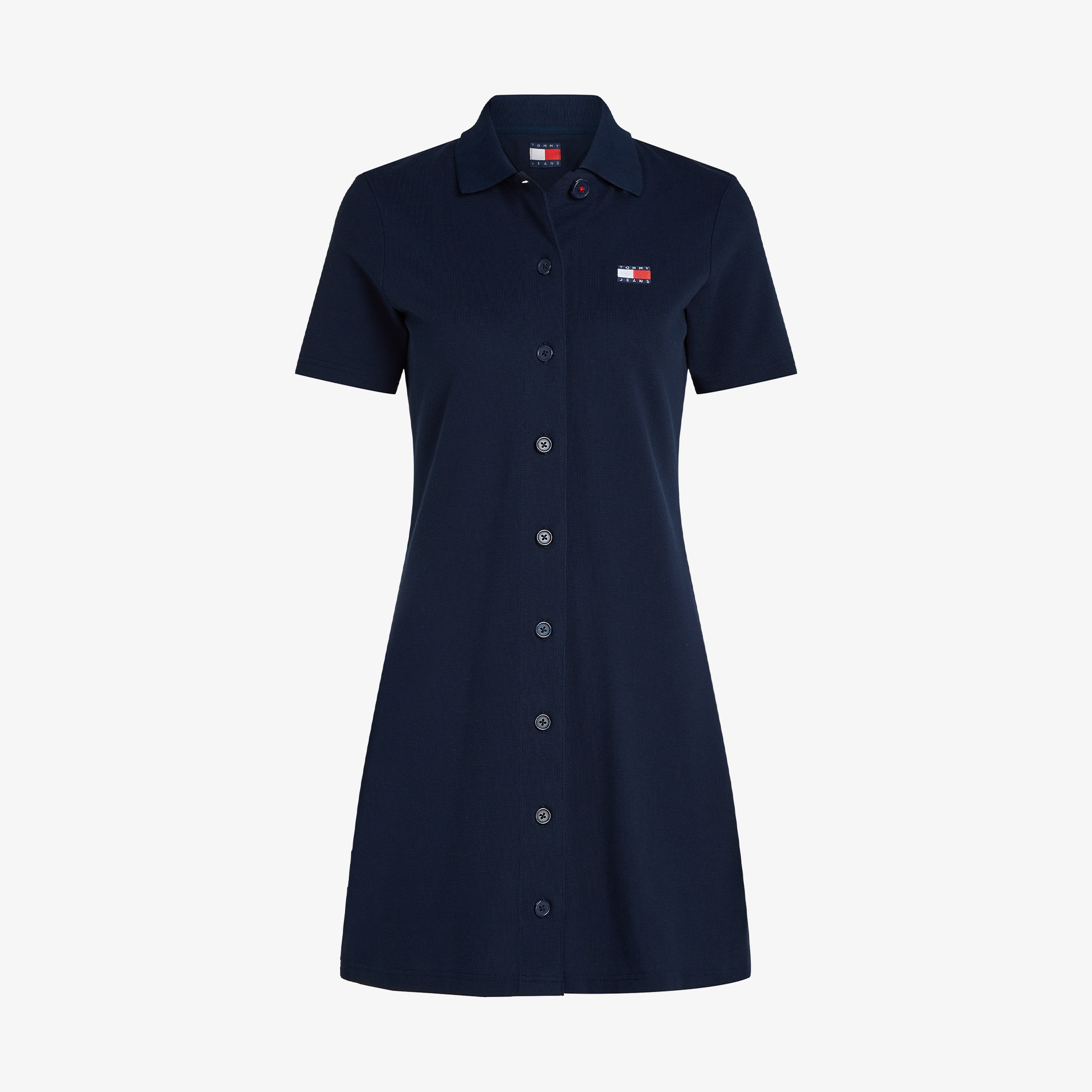 Tommy Jeans Badge Pique Kadın Lacivert Elbise