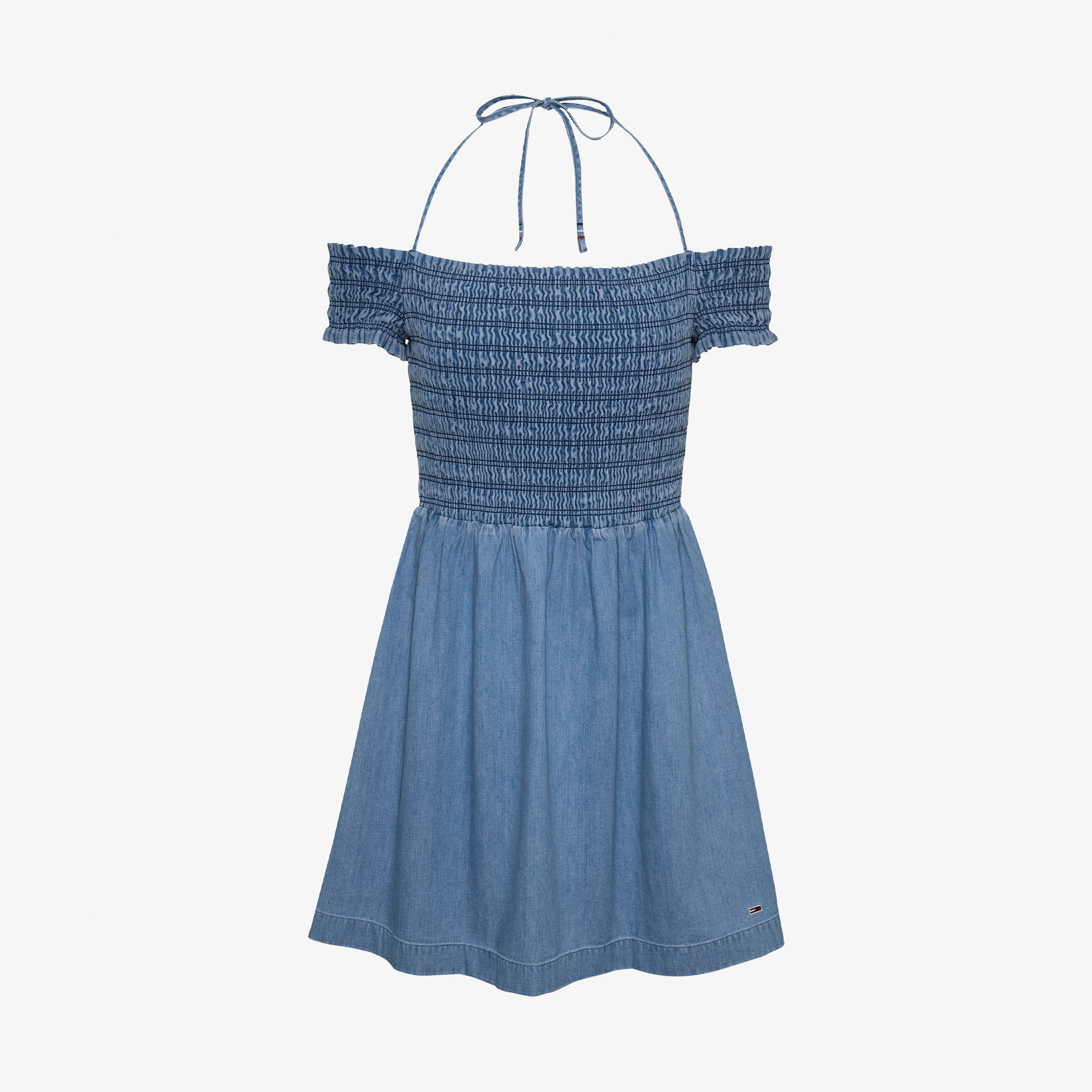 Tommy Jeans Chambray Fit & Flare Kadın Lacivert Elbise