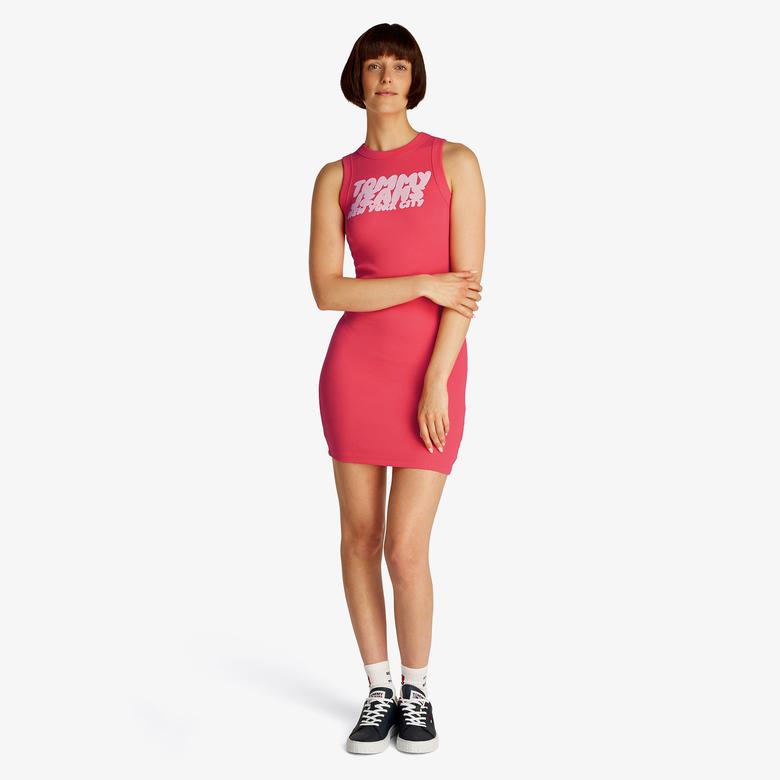 Tommy Jeans Tj Bubble Tank Kadın Kırmızı Elbise