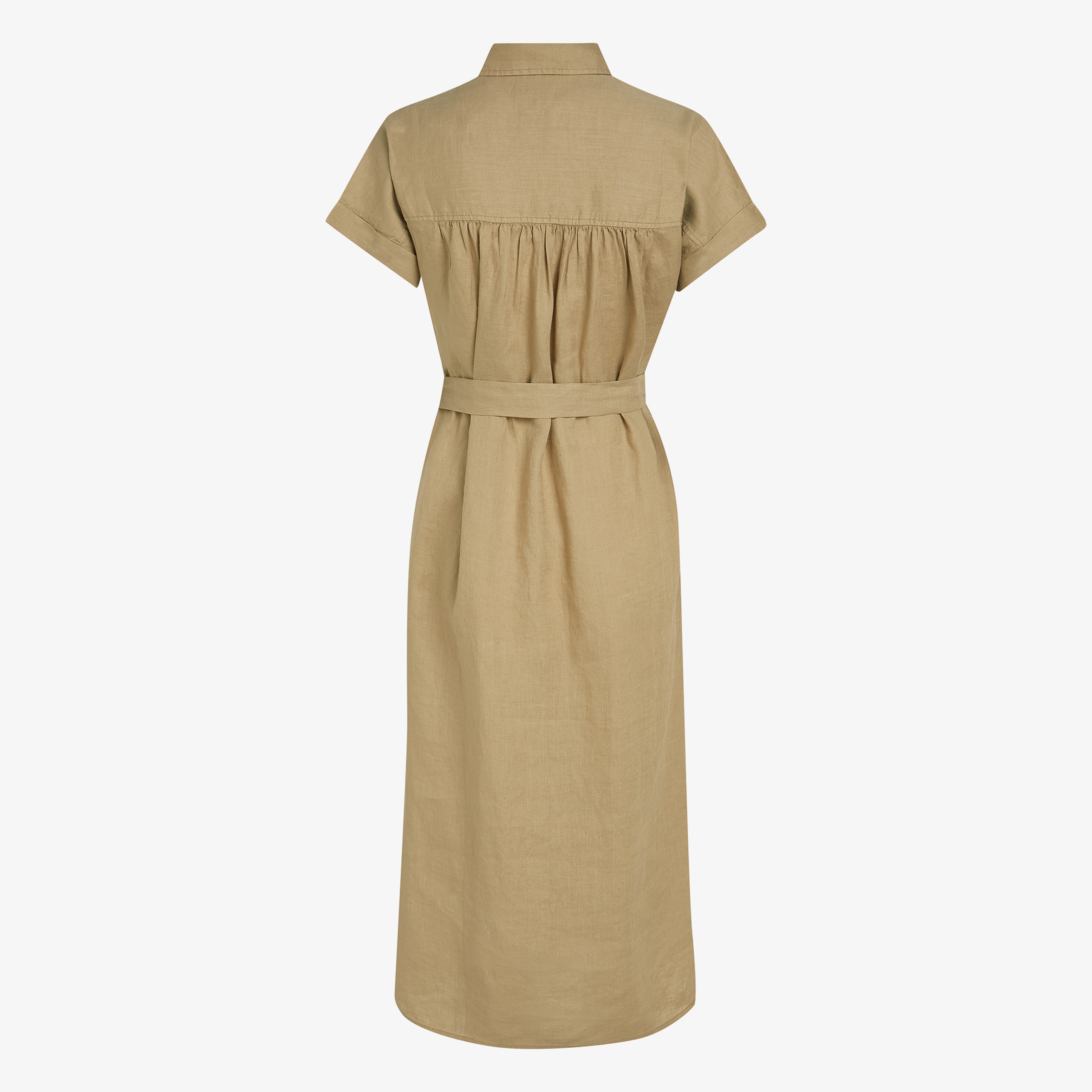 Tommy Hilfiger Ess Linen Midi Kadın Bej Elbise