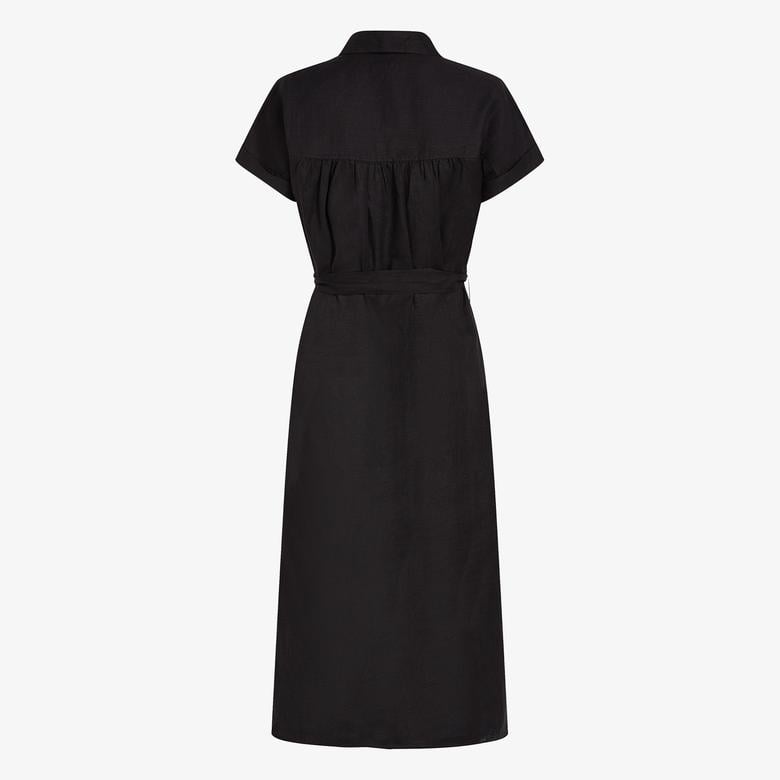 Tommy Hilfiger Ess Linen Midi Kadın Siyah Elbise