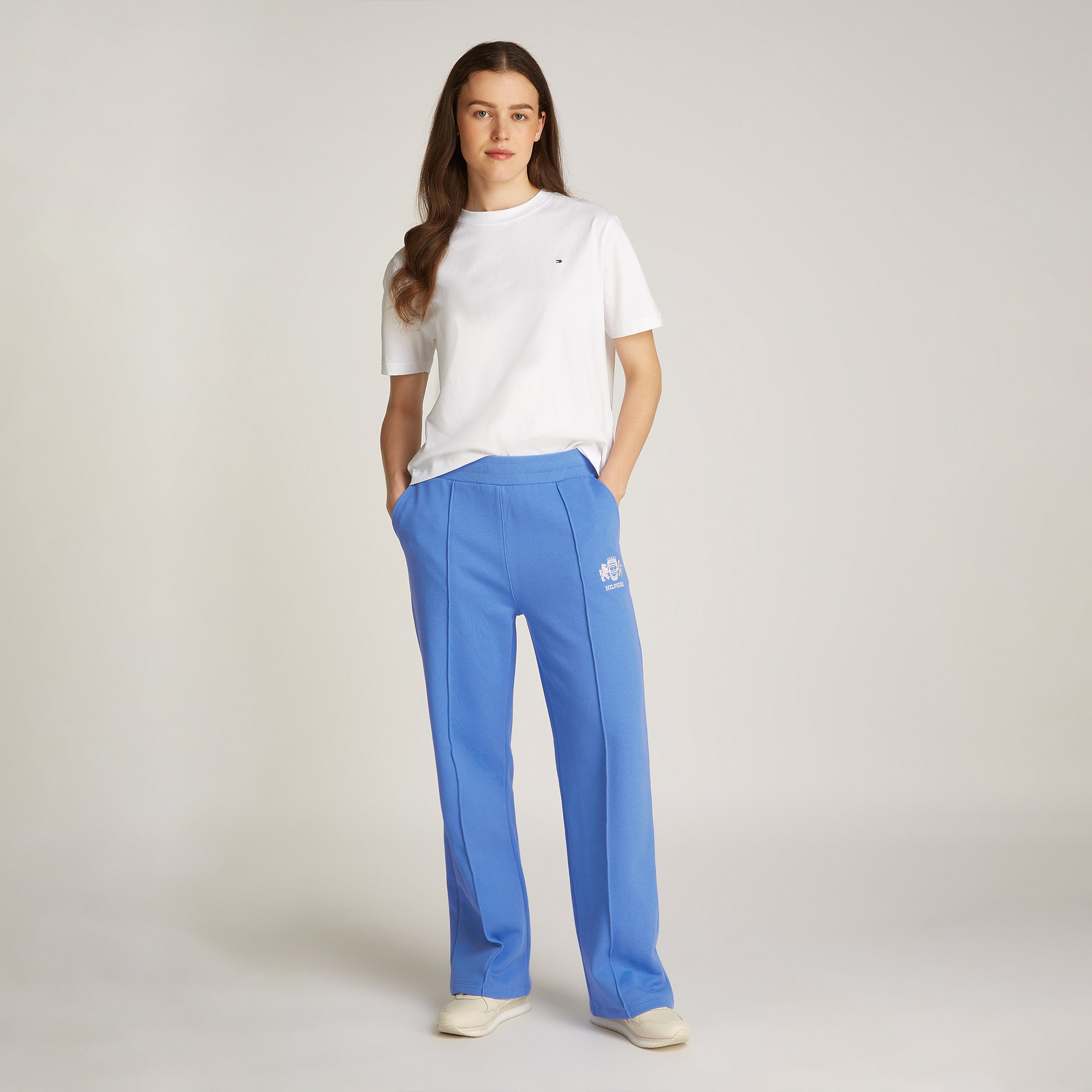 Tommy Hilfiger Varsity Graphic Straight Kadın Mavi Eşofman Altı