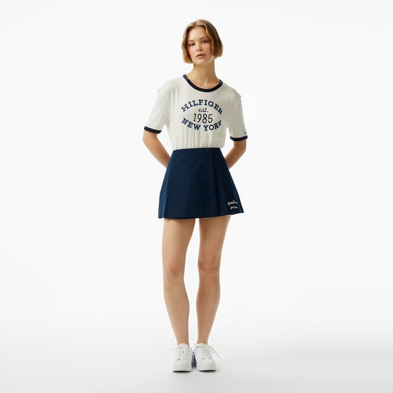 Tommy Jeans Tjcw Tailored Pleated Mini Kadın Lacivert Etek