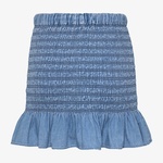 Tommy Jeans Chambray Ruched Kadın Lacivert Etek