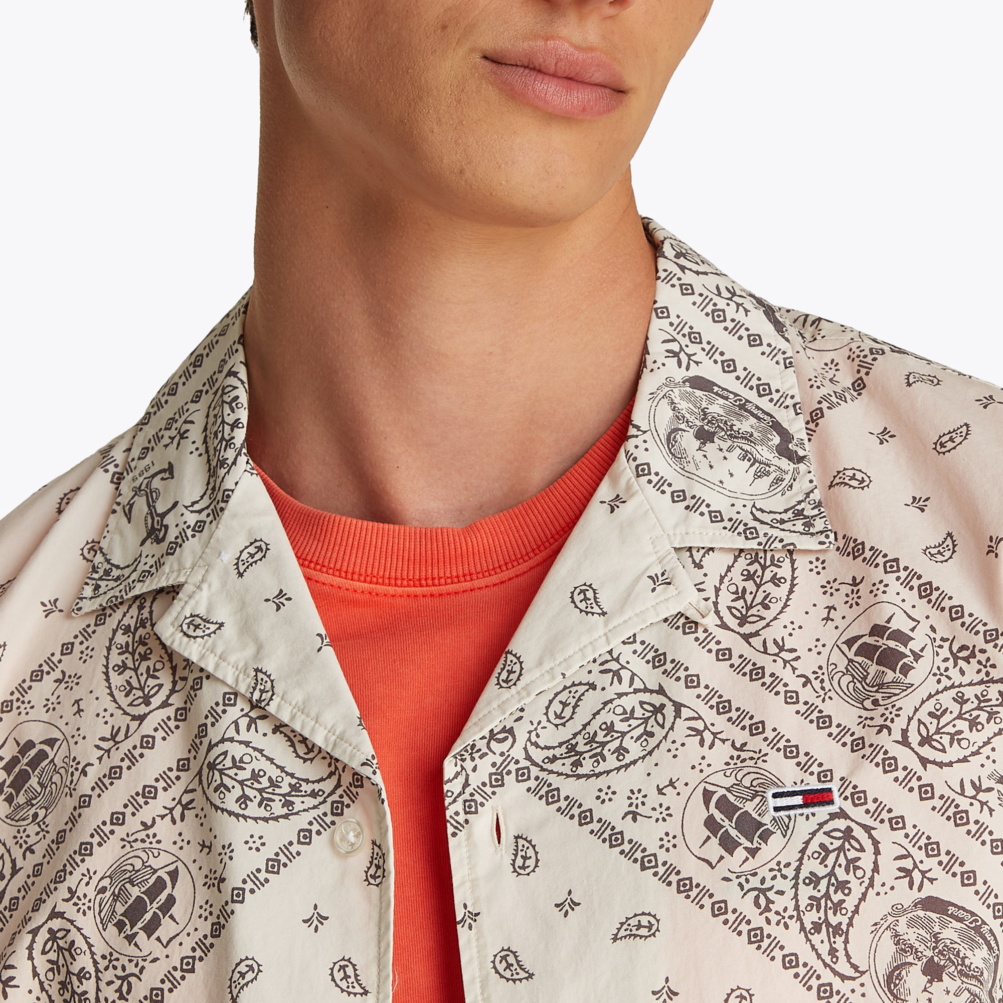 Tommy Jeans Erkek Bej Gömlek