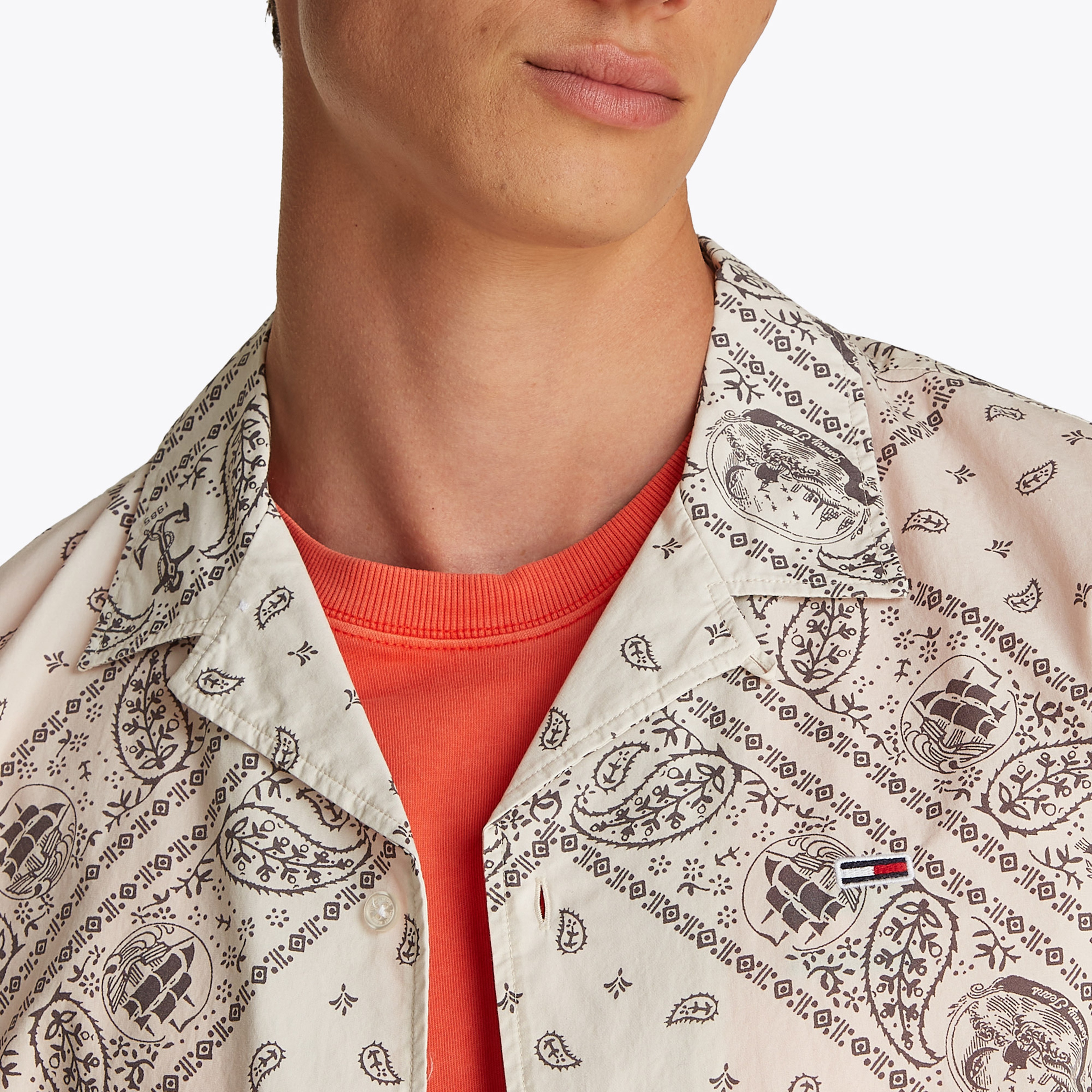 Tommy Jeans Erkek Bej Gömlek