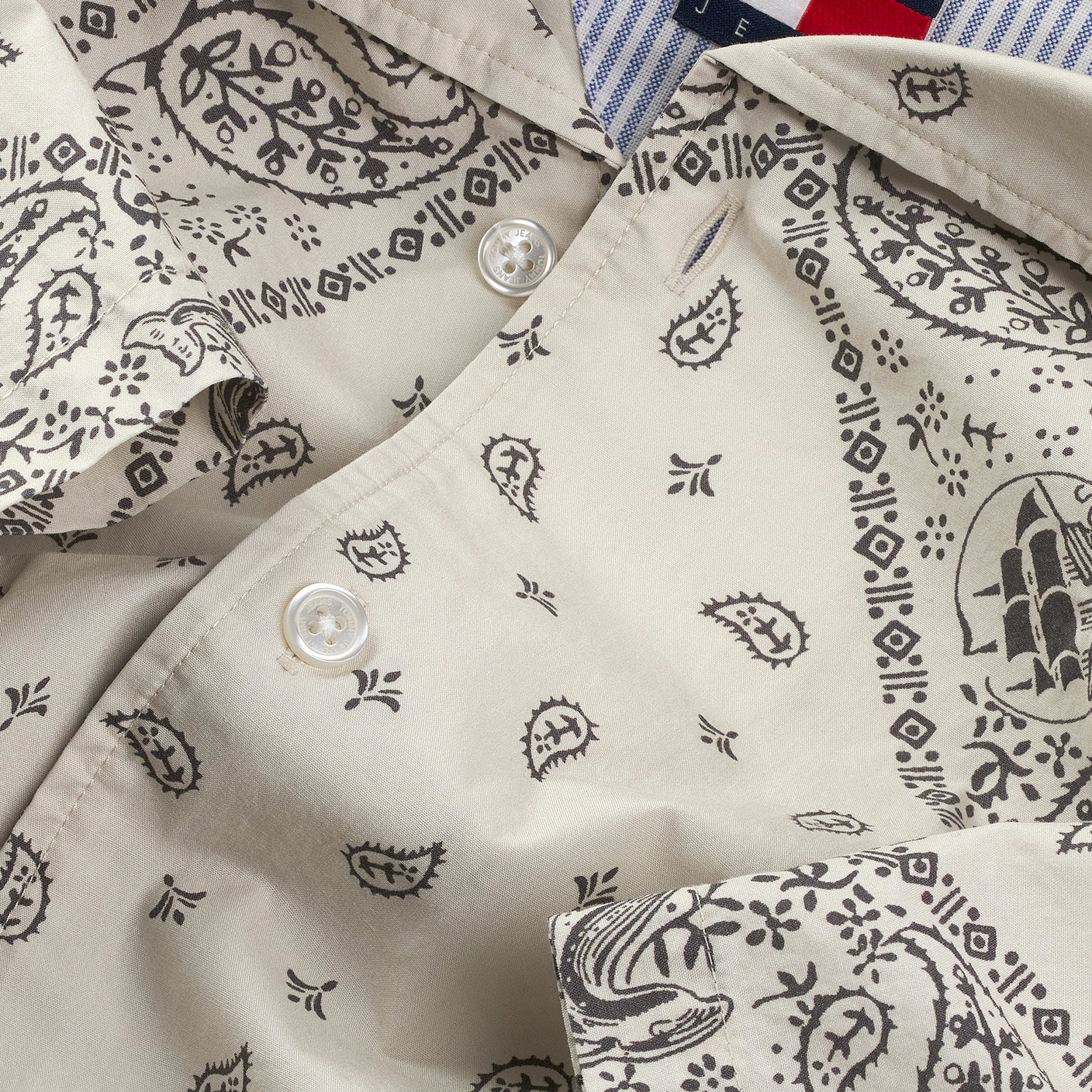 Tommy Jeans Erkek Bej Gömlek