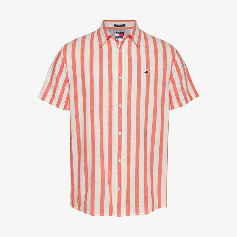 Tommy Jeans Reg Linen Blend Stp Erkek Beyaz Gömlek