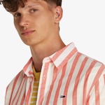 Tommy Jeans Reg Linen Blend Stp Erkek Beyaz Gömlek