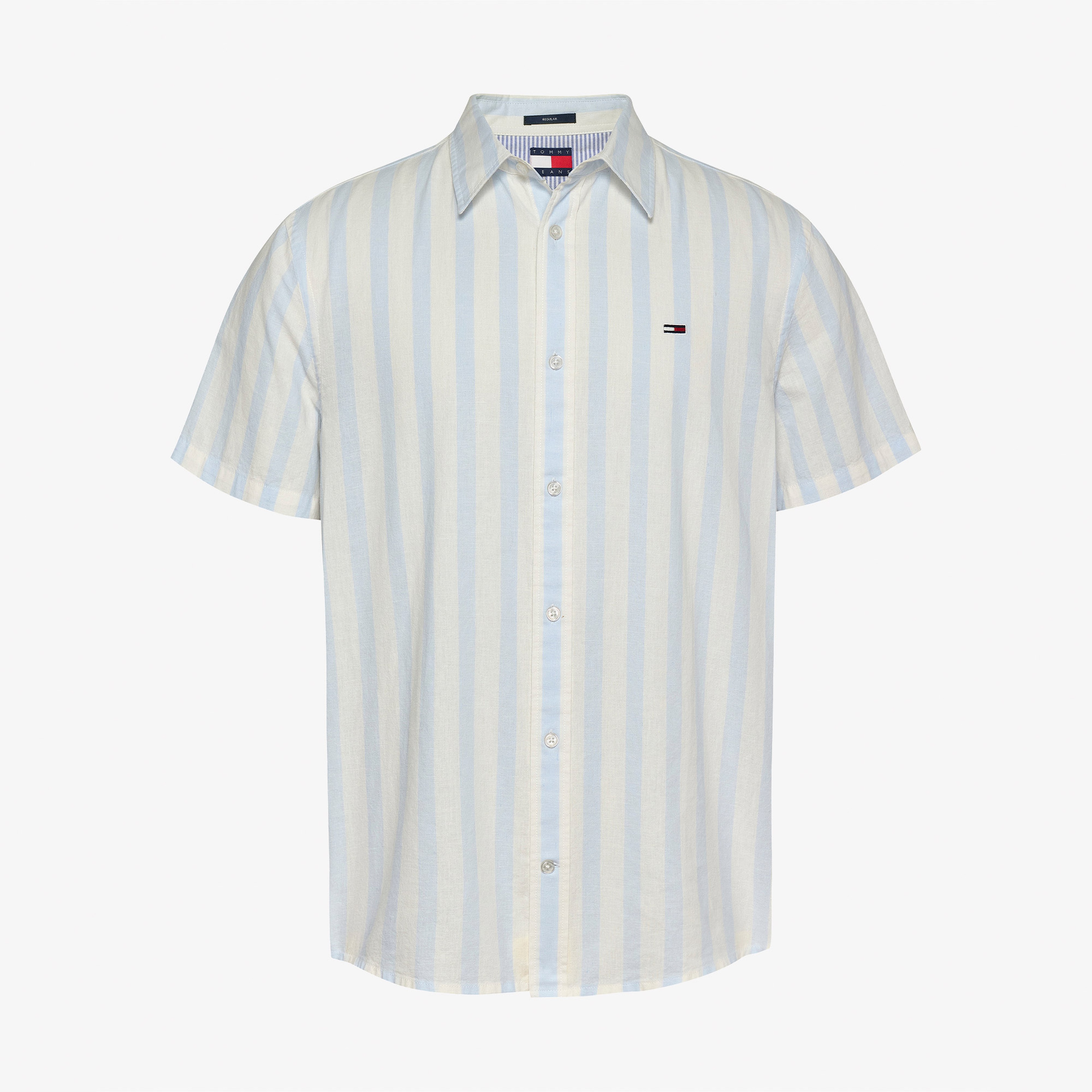 Tommy Jeans Reg Linen Blend Stp Erkek Beyaz Gömlek