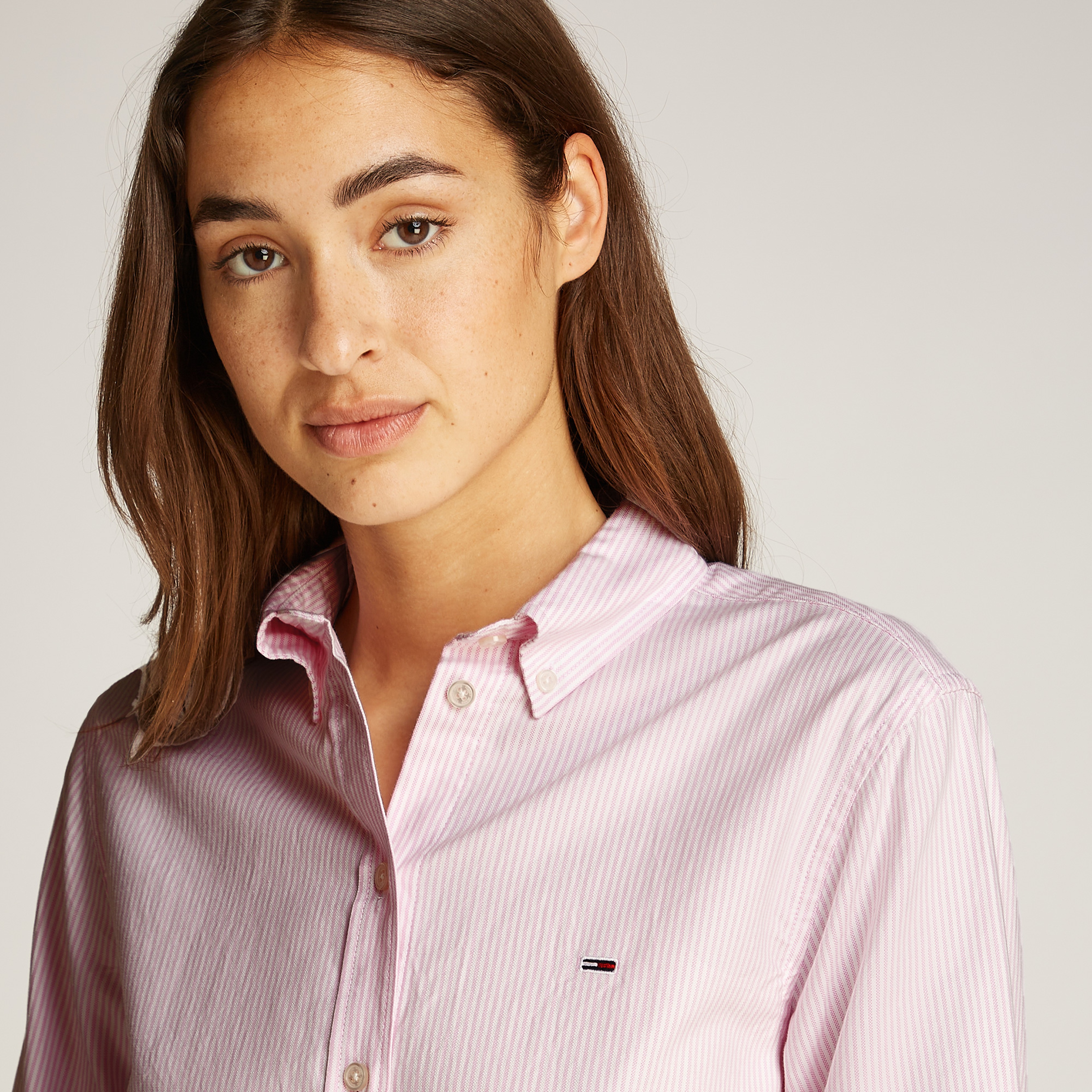 Tommy Jeans Reg Oxford Kadın Pembe Gömlek
