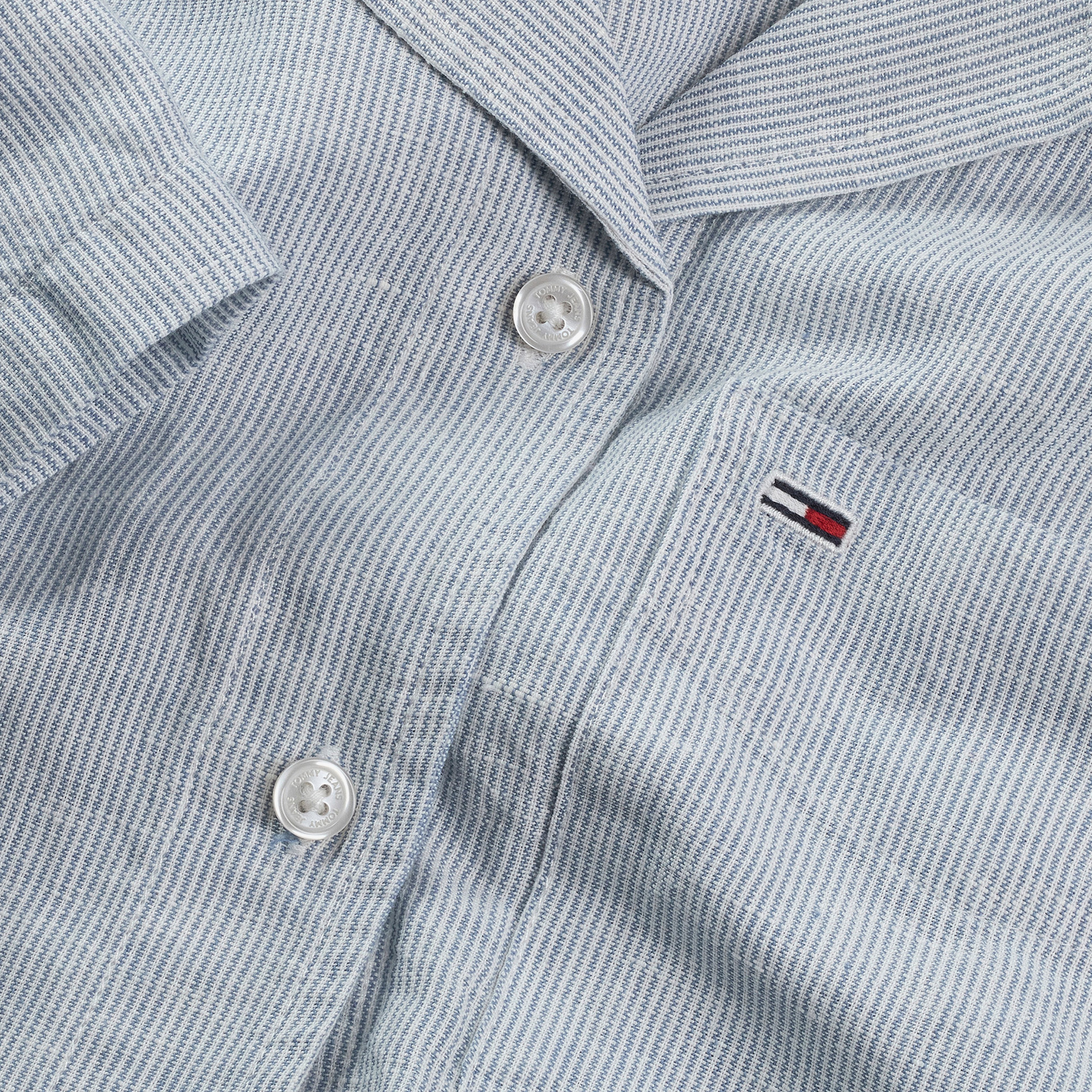 Tommy Jeans Crp Linen Kadın Lacivert Gömlek