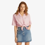Tommy Jeans Crp Linen Kadın Pembe Gömlek