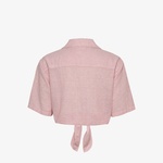 Tommy Jeans Crp Linen Kadın Pembe Gömlek