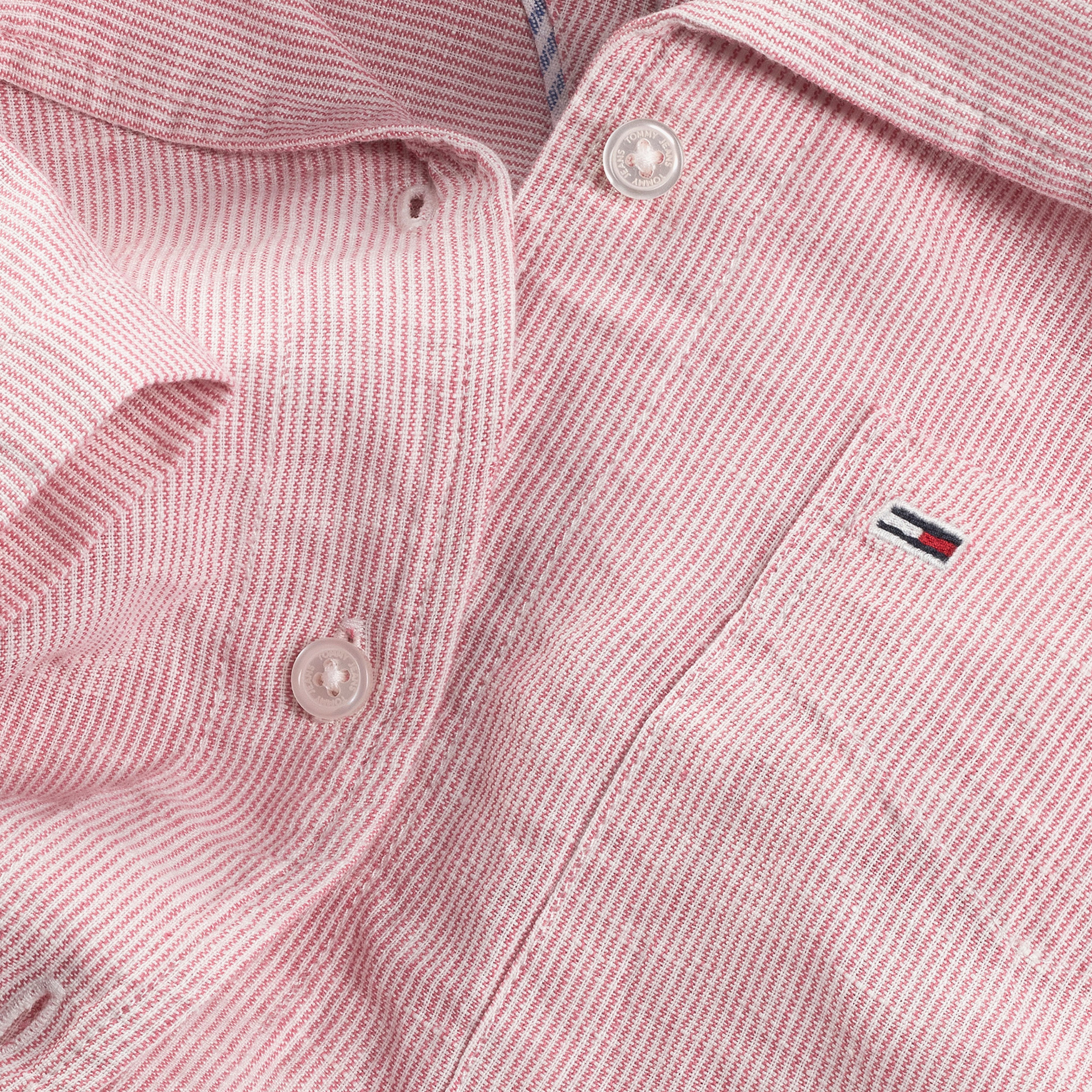 Tommy Jeans Crp Linen Kadın Pembe Gömlek