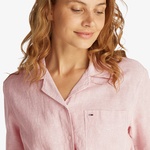 Tommy Jeans Crp Linen Kadın Pembe Gömlek