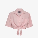 Tommy Jeans Crp Linen Kadın Pembe Gömlek