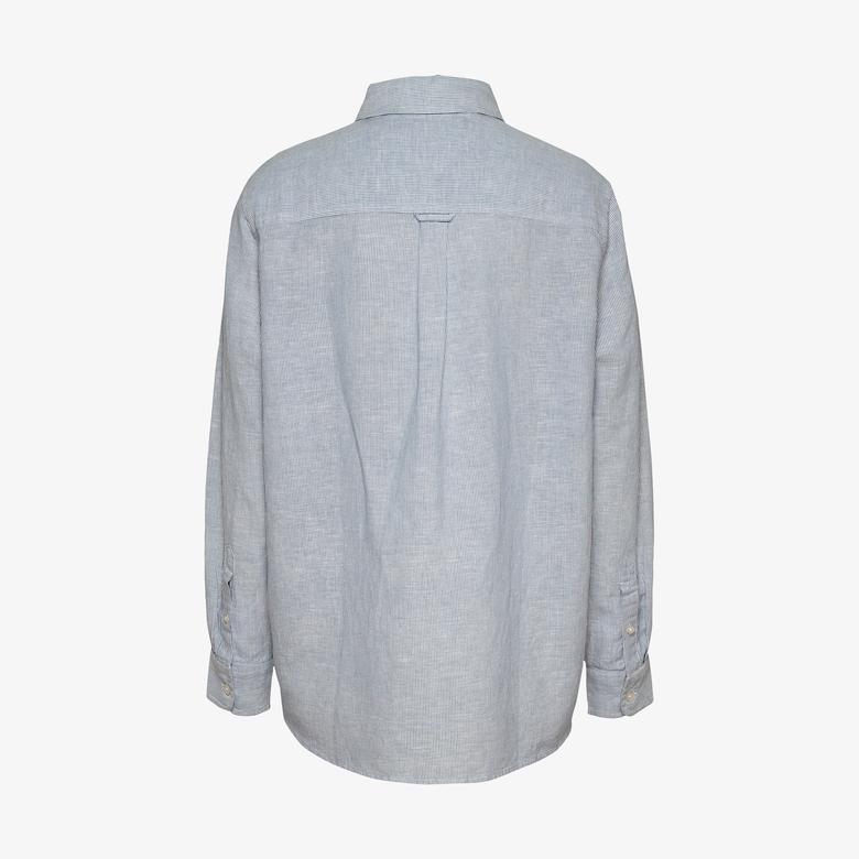 Tommy Jeans Relax Linen Kadın Lacivert Gömlek
