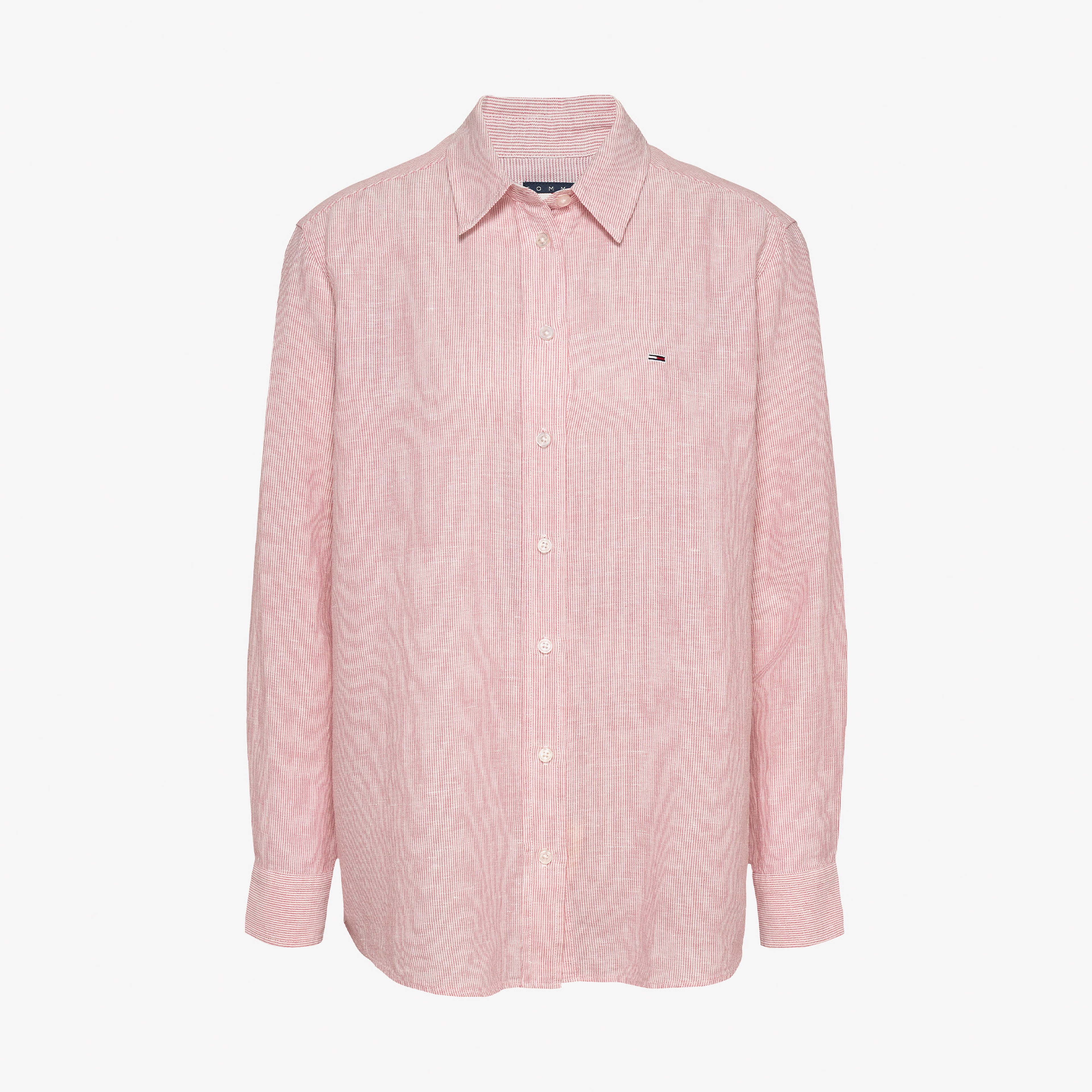 Tommy Jeans Relax Linen Kadın Pembe Gömlek