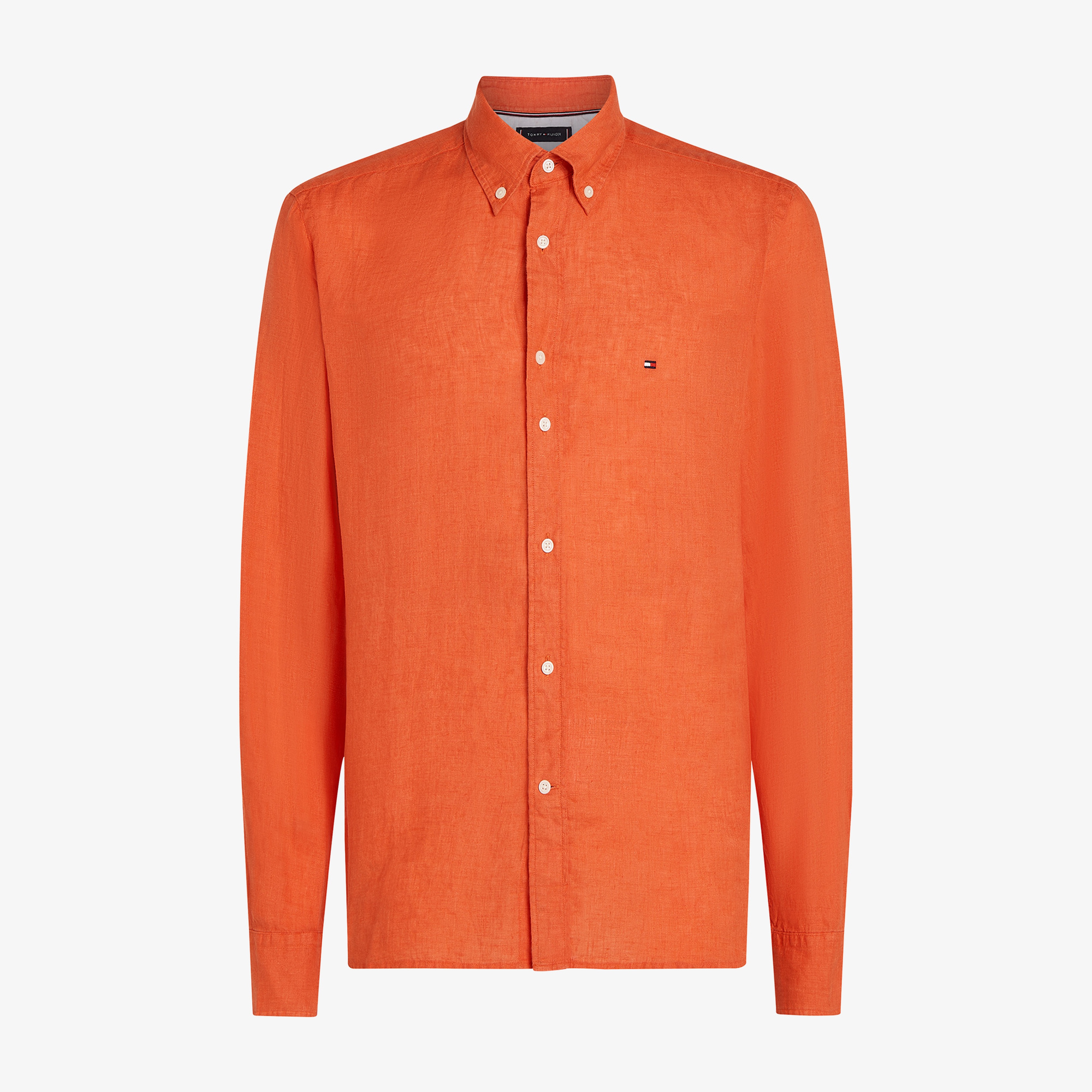 Tommy Hilfiger Pigment Dyed Li Solid Rf Erkek Turuncu Gömlek