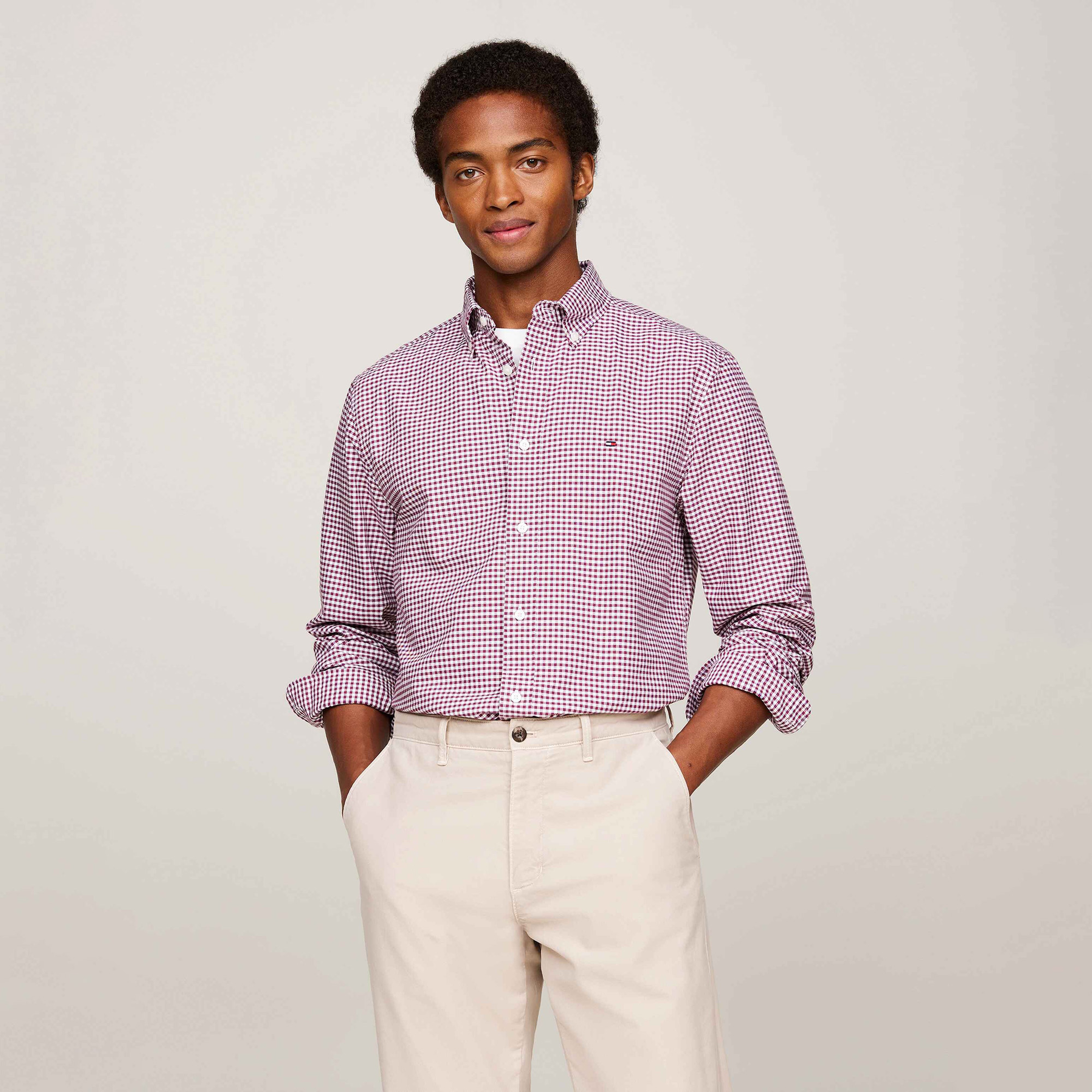 Tommy Hilfiger Erkek Mor Gömlek