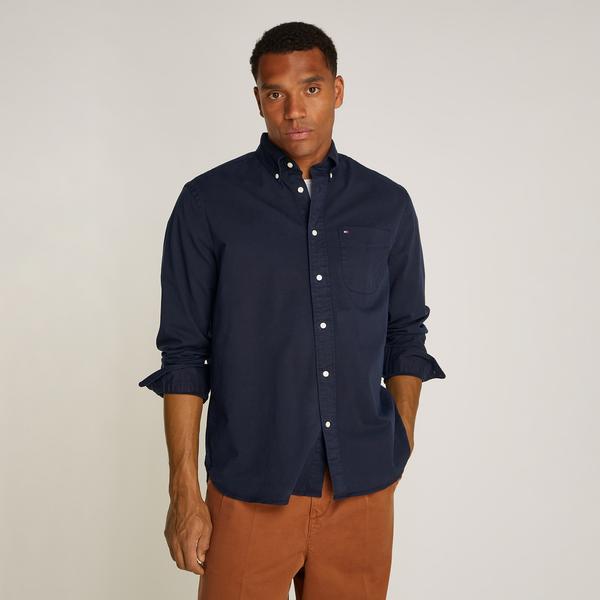 Tommy Hilfiger Gmd Twill Solid Erkek Mavi Gömlek