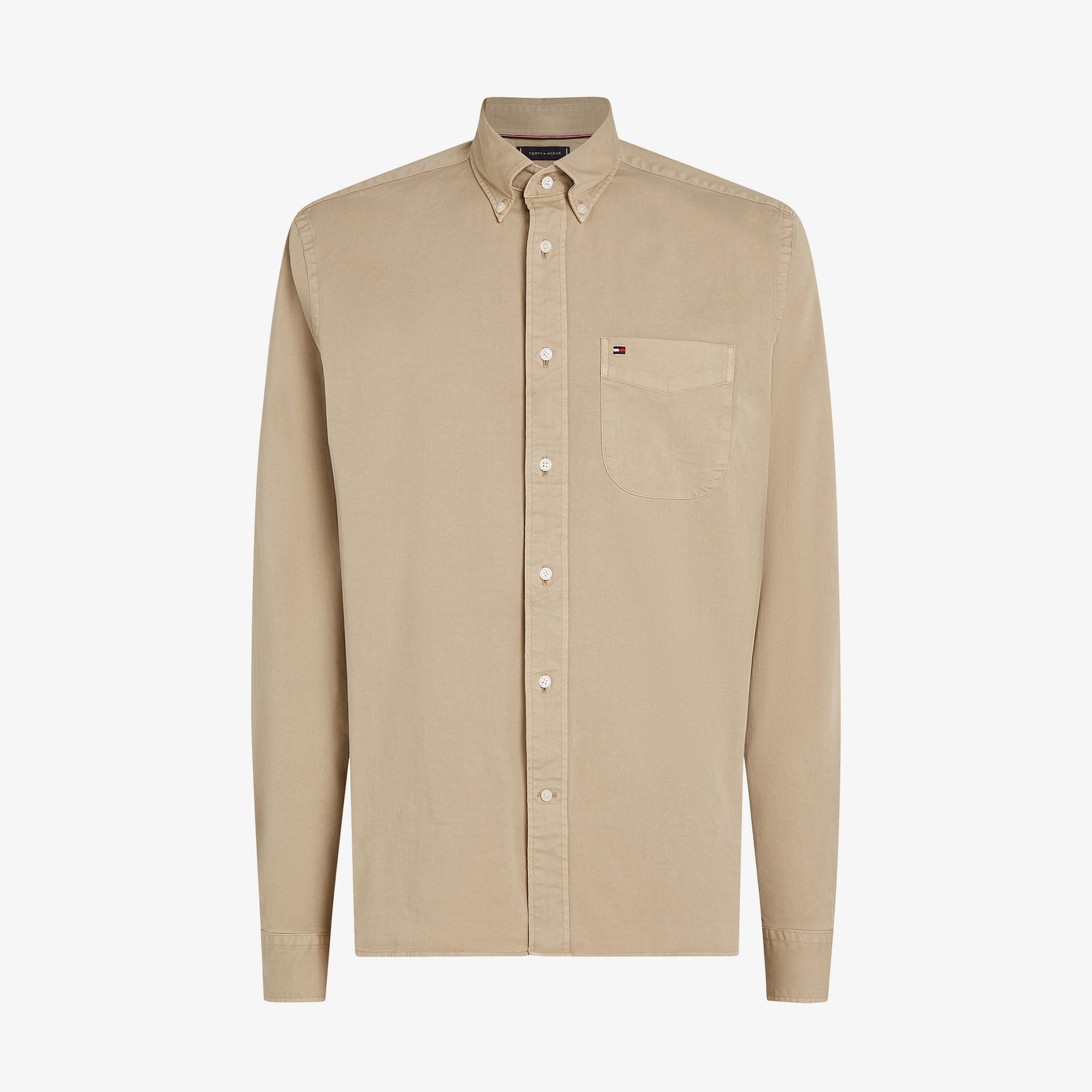 Tommy Hilfiger Gmd Twill Solid Erkek Haki Gömlek