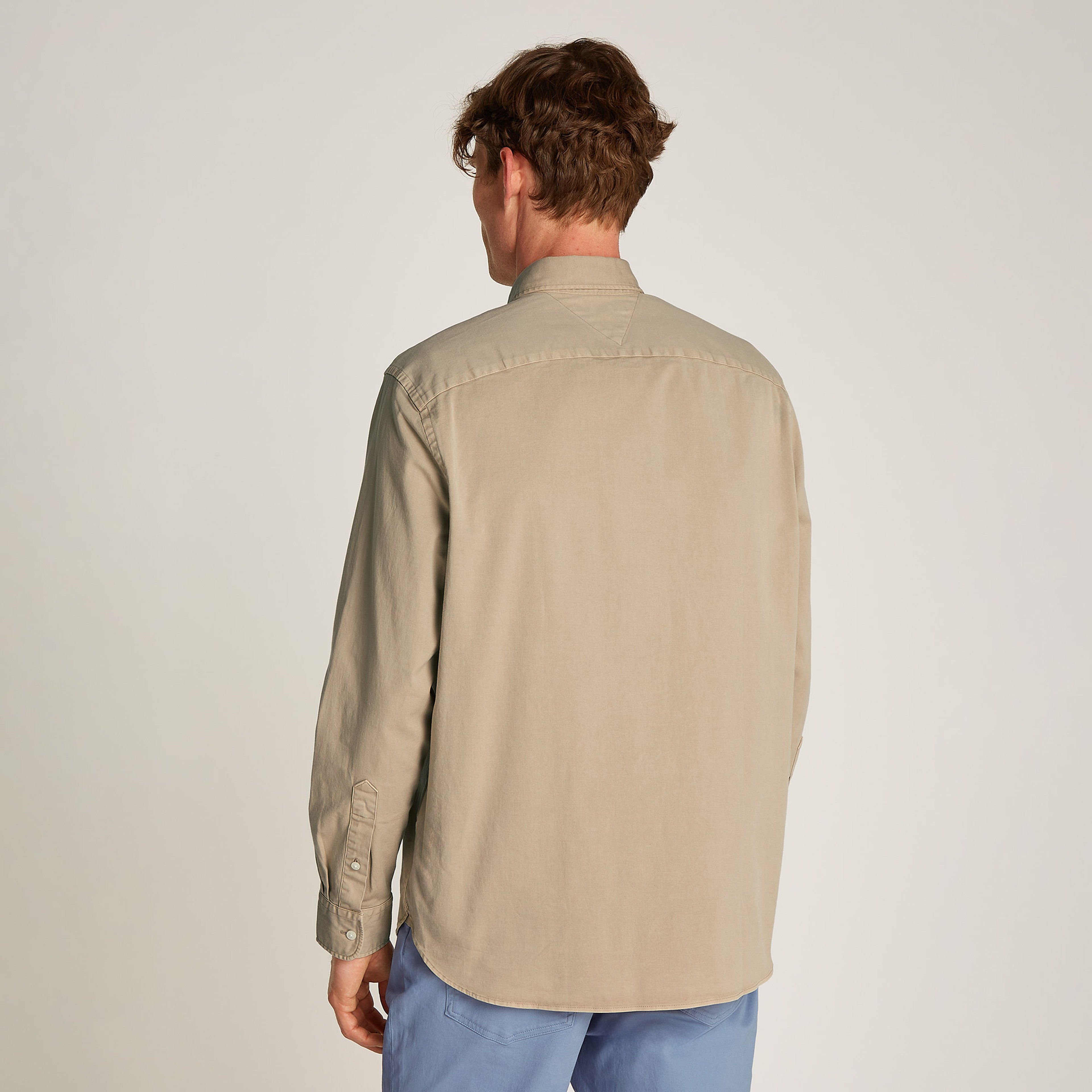 Tommy Hilfiger Gmd Twill Solid Erkek Haki Gömlek