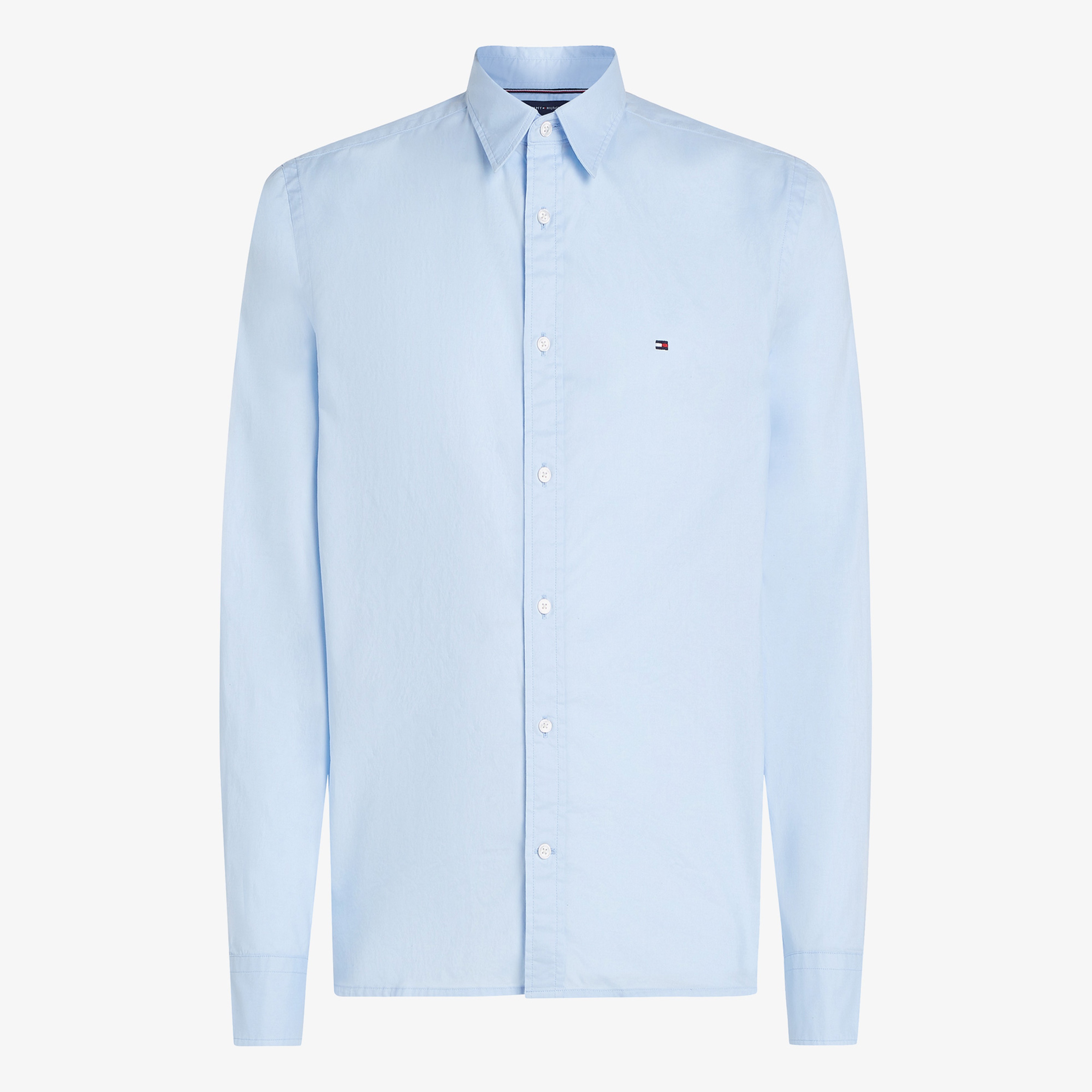 Tommy Hilfiger Flex Poplin Kent Collar Erkek Mavi Gömlek