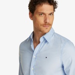 Tommy Hilfiger Flex Poplin Kent Collar Erkek Mavi Gömlek