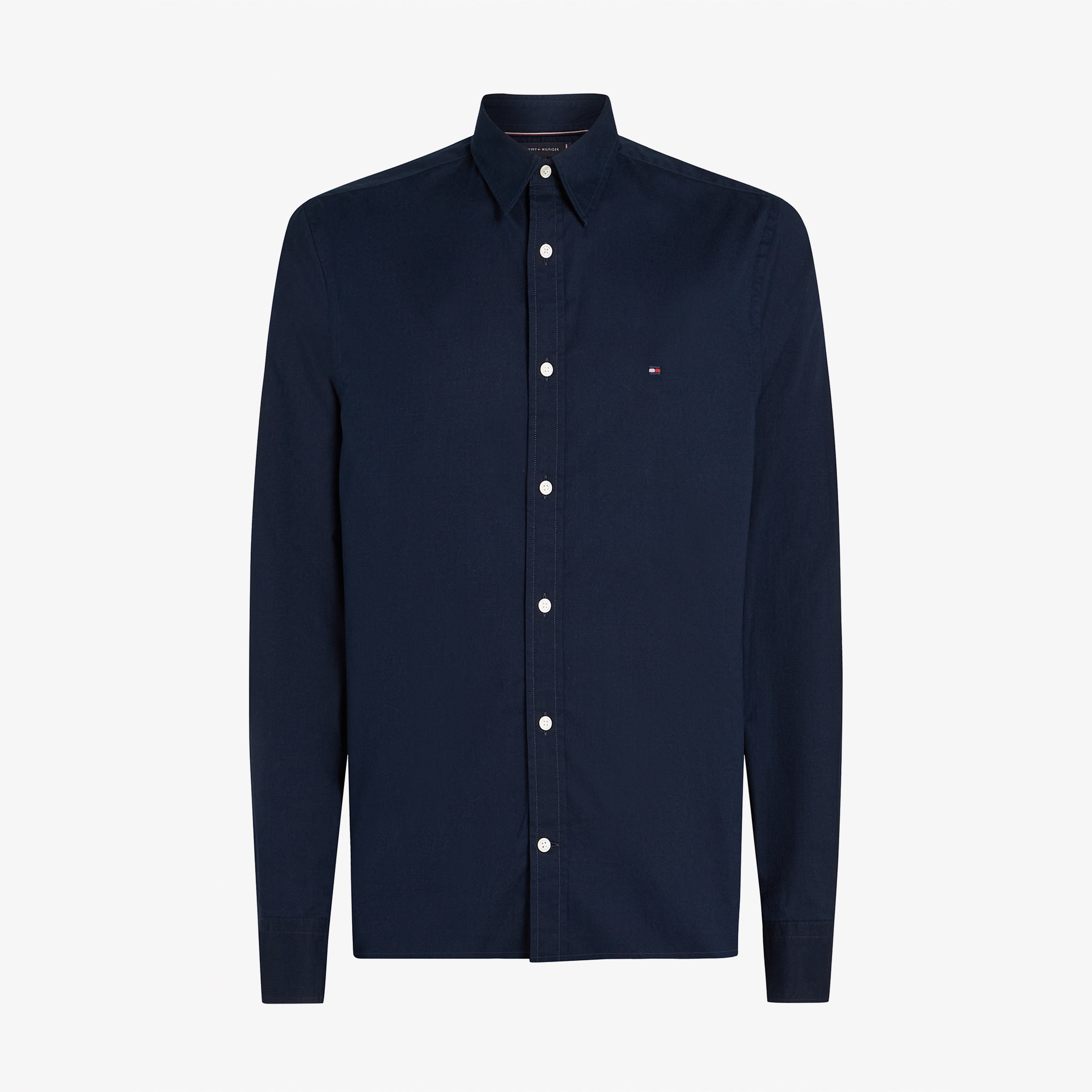 Tommy Hilfiger Flex Poplin Kent Collar Erkek Lacivert Gömlek