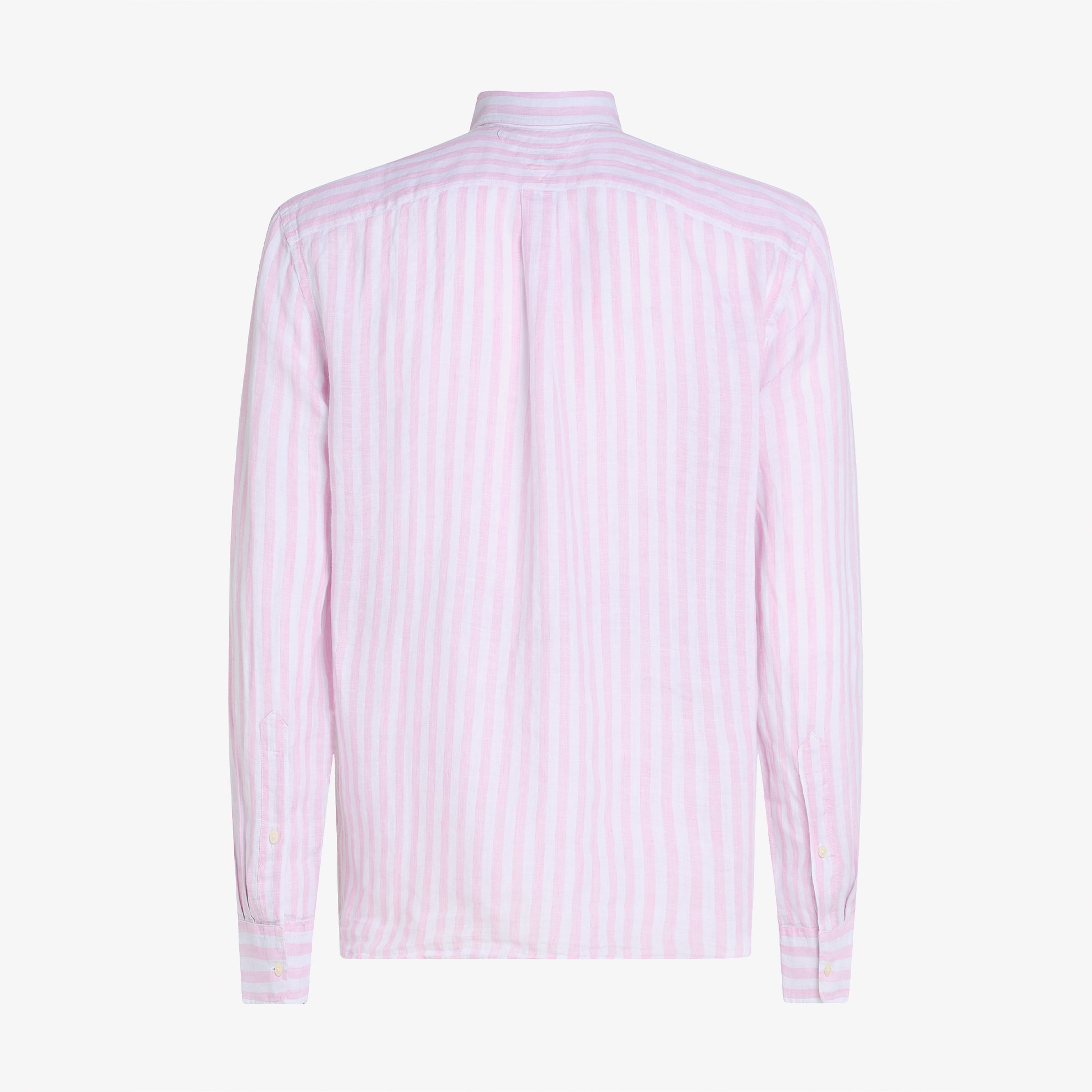 Tommy Hilfiger Linen Essential Stripe Erkek Pembe Gömlek