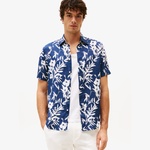 Tommy Hilfiger Linen Tropical Erkek Mavi Gömlek
