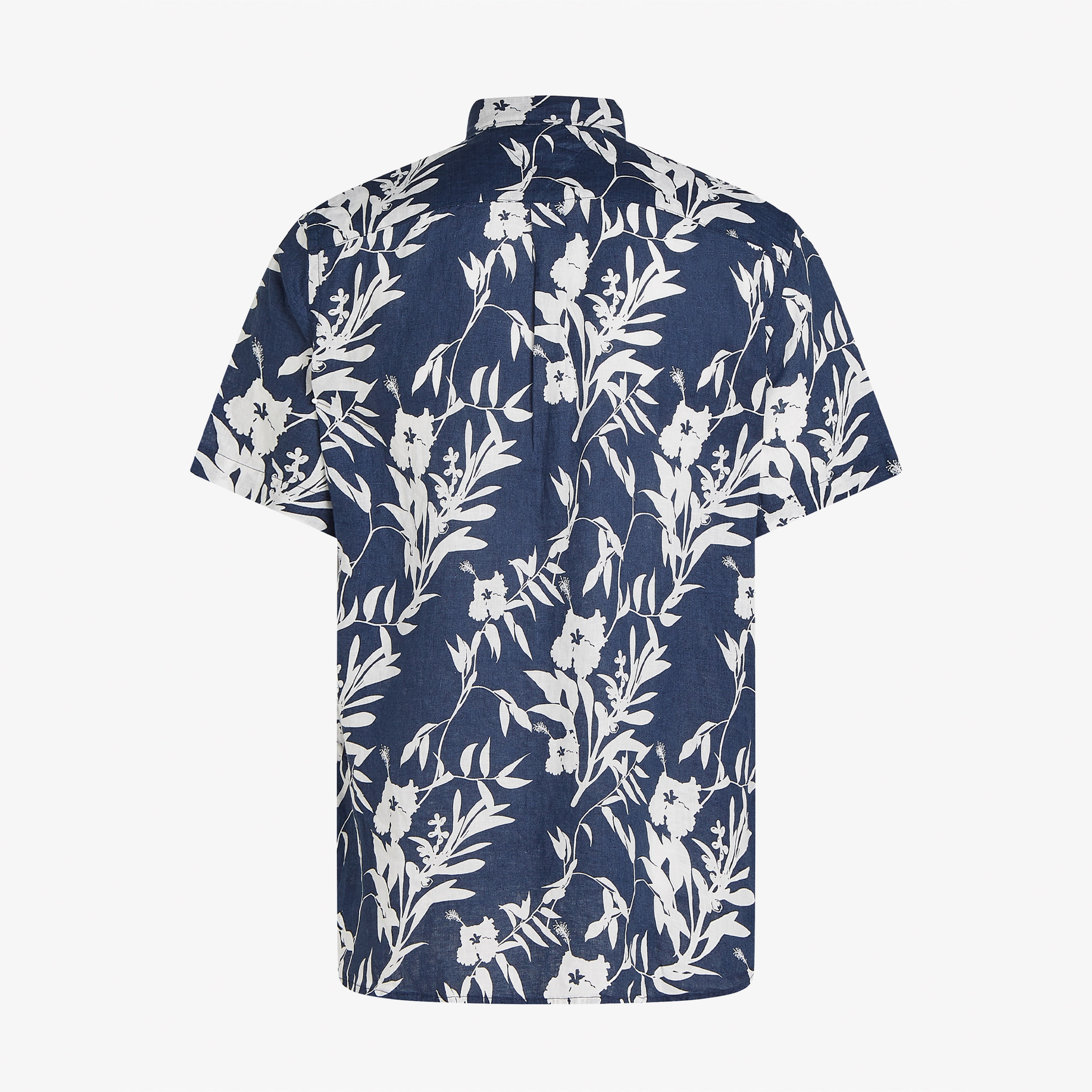 Tommy Hilfiger Linen Tropical Erkek Mavi Gömlek