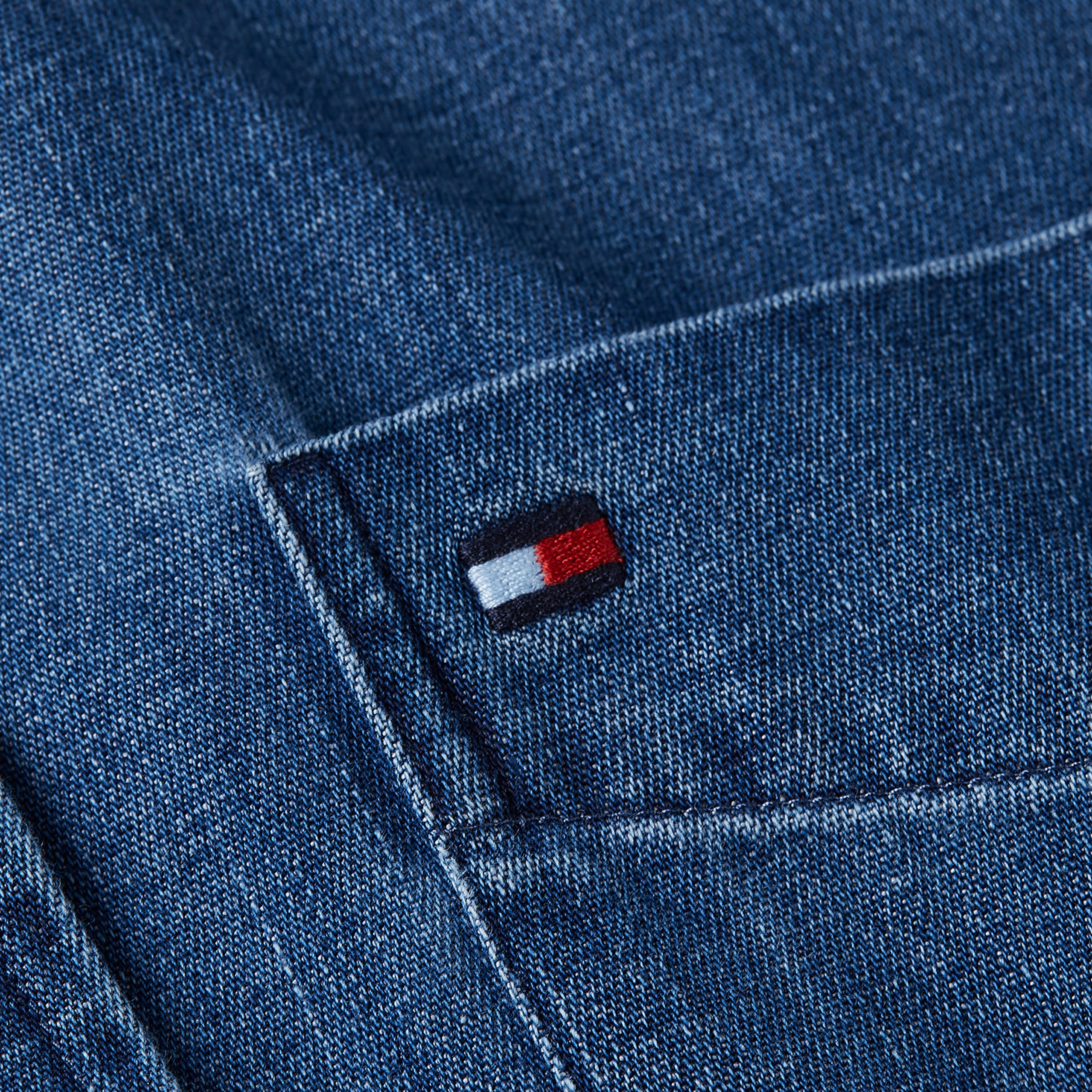 Tommy Hilfiger Lightweight Denim Erkek Lacivert Gömlek