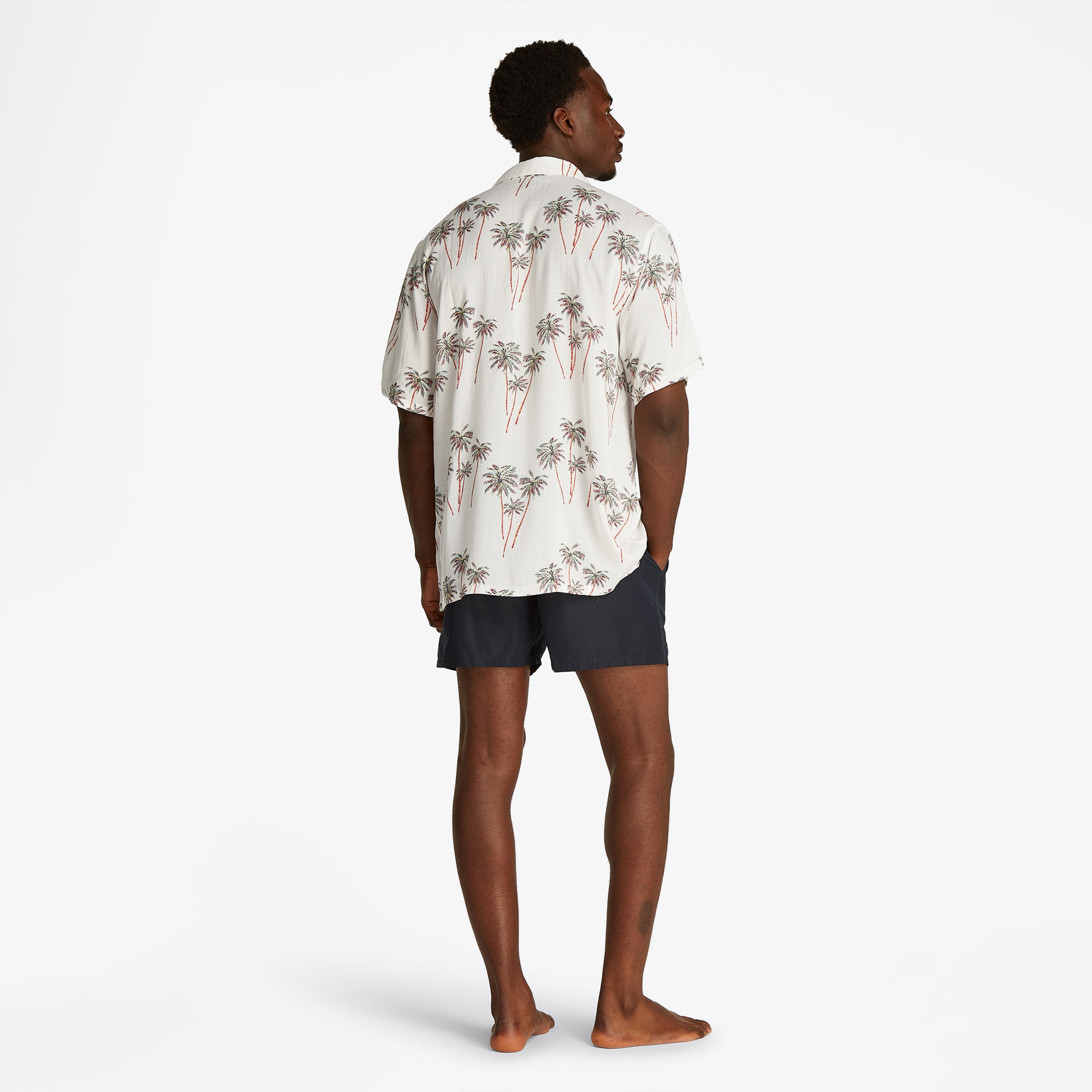 Tommy Hilfiger Bowling Print Erkek Bej Gömlek