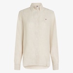 Tommy Hilfiger Ess Linen Relaxed Kadın Beyaz T-Shirt