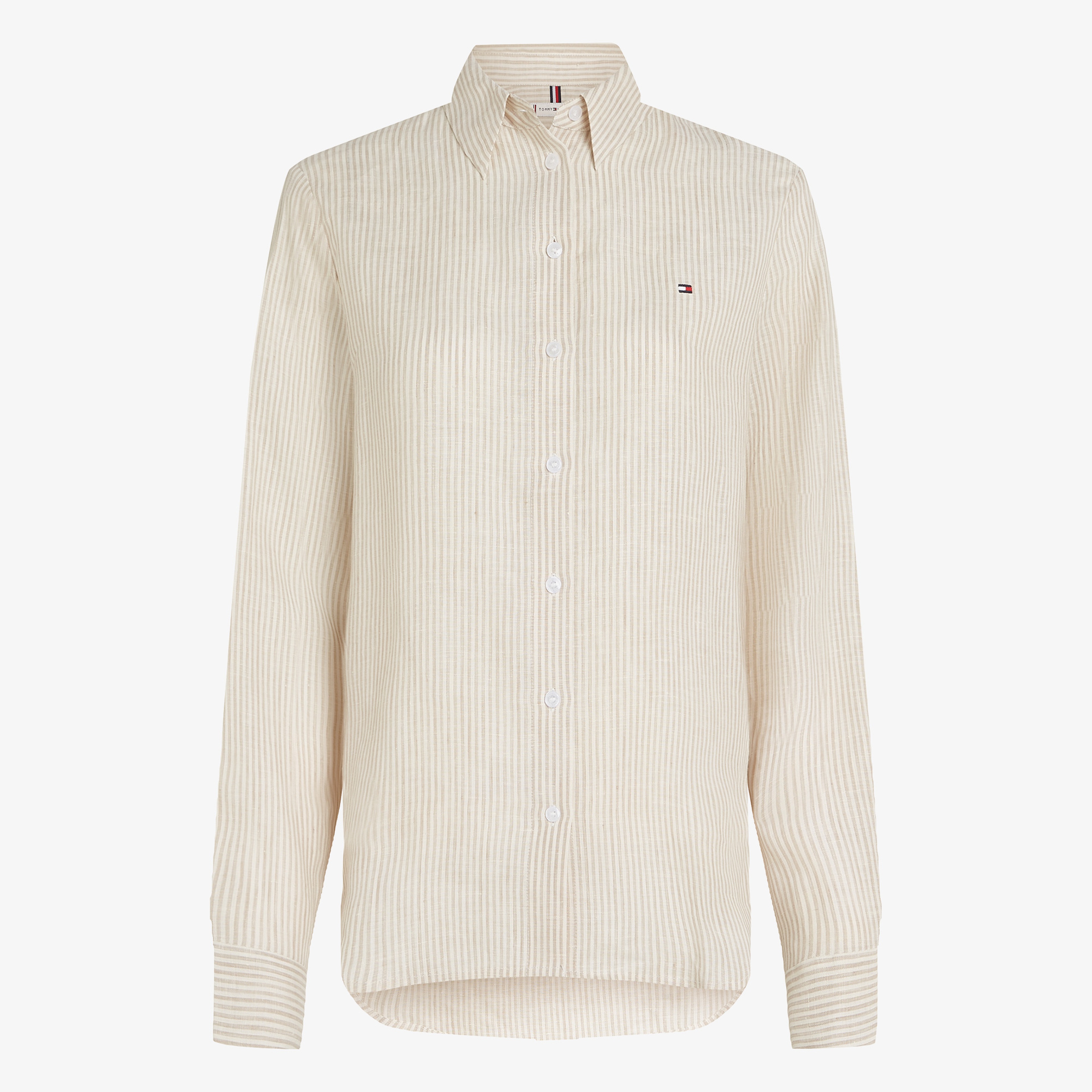 Tommy Hilfiger Ess Linen Relaxed Kadın Beyaz T-Shirt