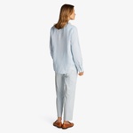 Tommy Hilfiger Linen Relaxed Kadın Keten Mavi Gömlek