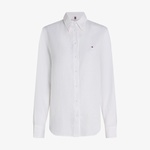 Tommy Hilfiger Ess Linen Relaxed Kadın Beyaz T-Shirt