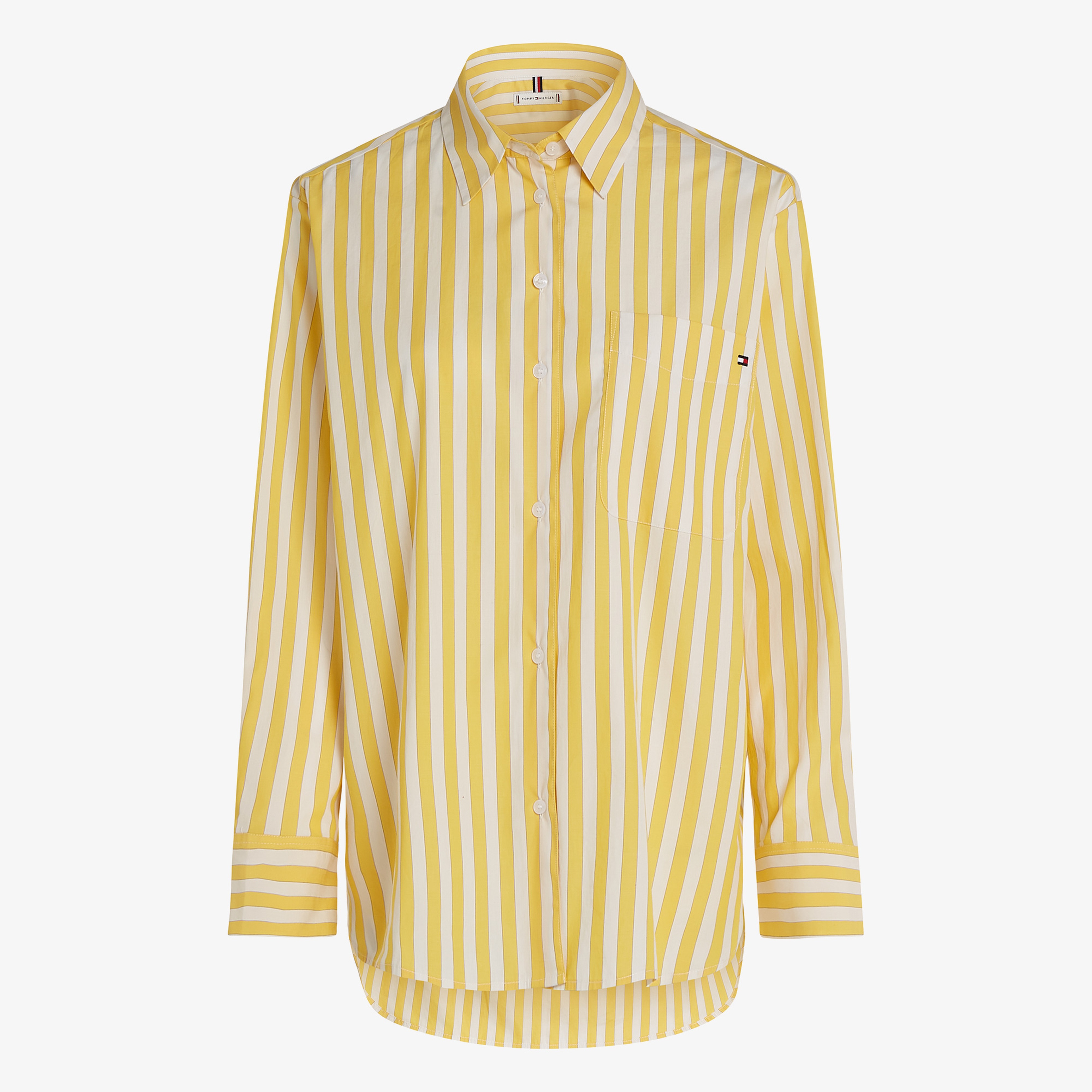 Tommy Hilfiger Ess Poplin Easy Fit Kadın Sarı Gömlek