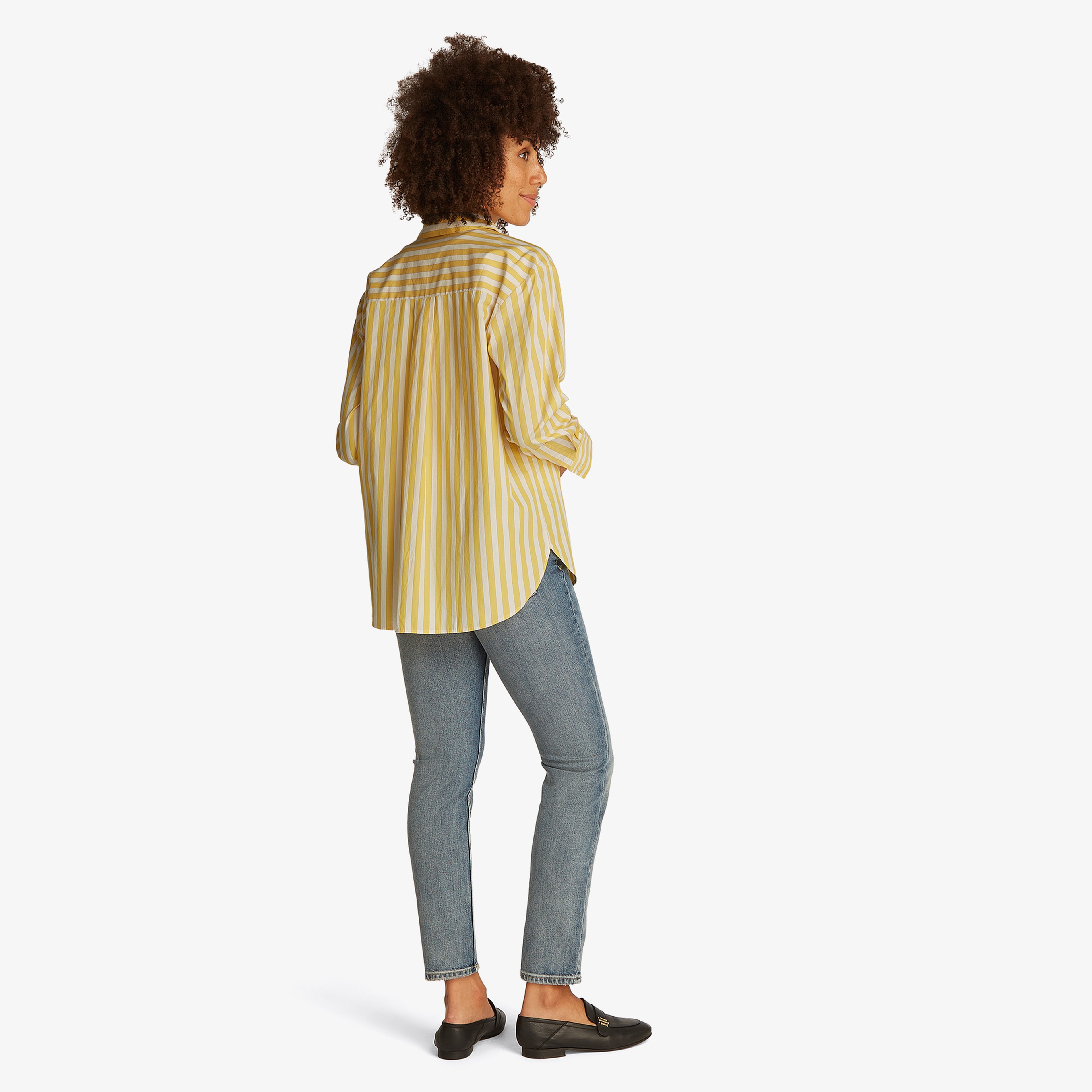 Tommy Hilfiger Ess Poplin Easy Fit Kadın Sarı Gömlek