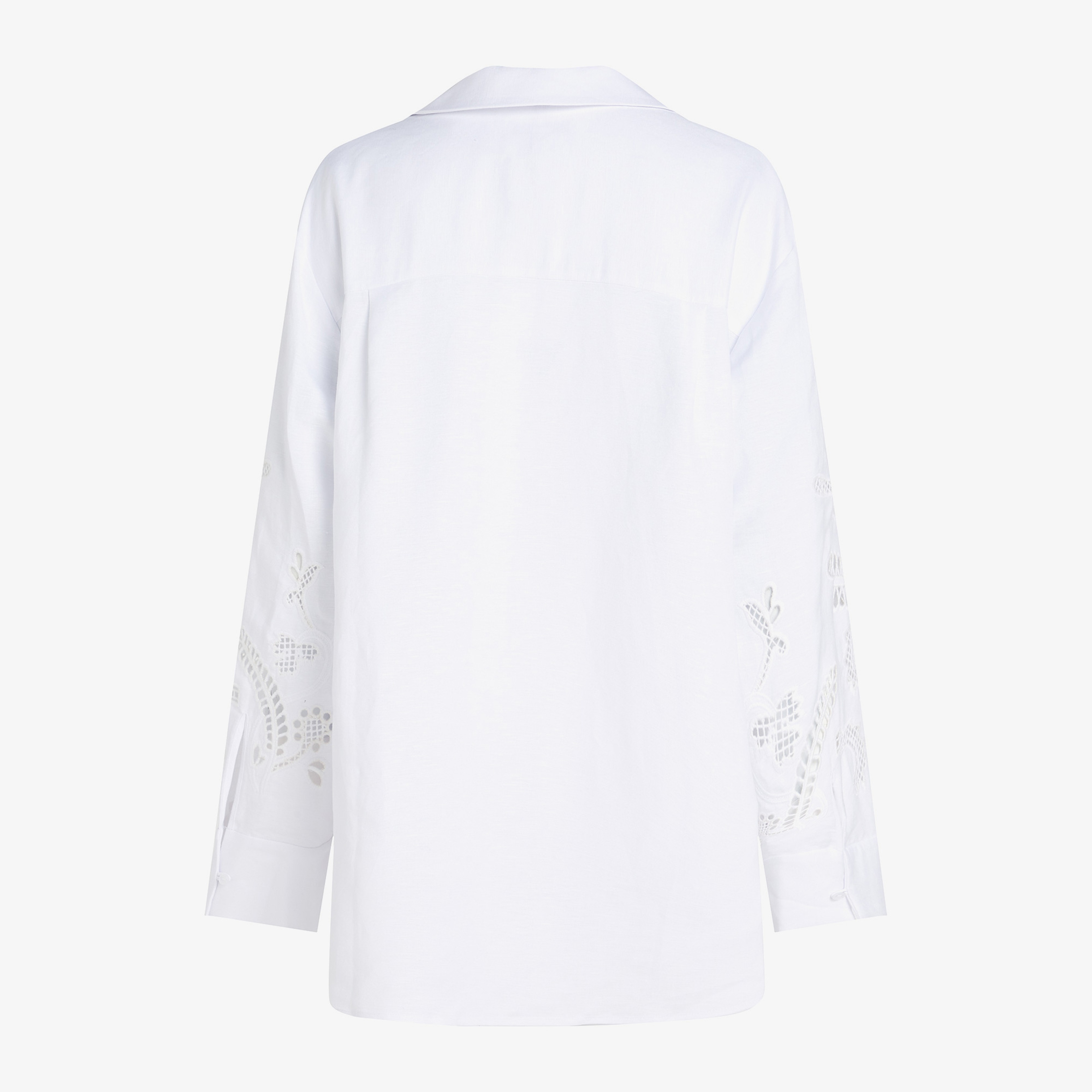 Tommy Hilfiger Broderie Anglaise Linen Kadın Beyaz Gömlek