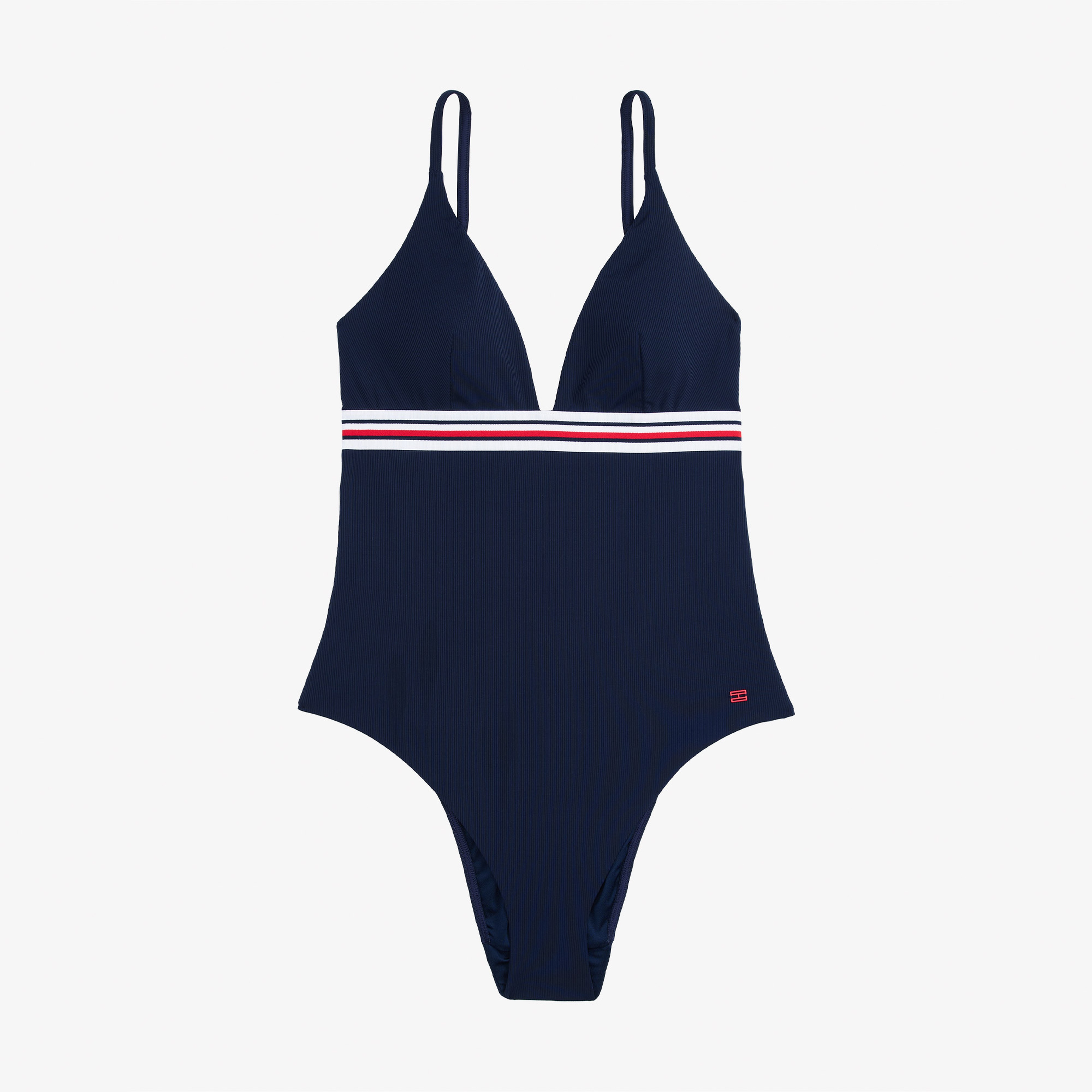 Tommy Hilfiger Triangle One Piece Kadın Lacivert Mayo